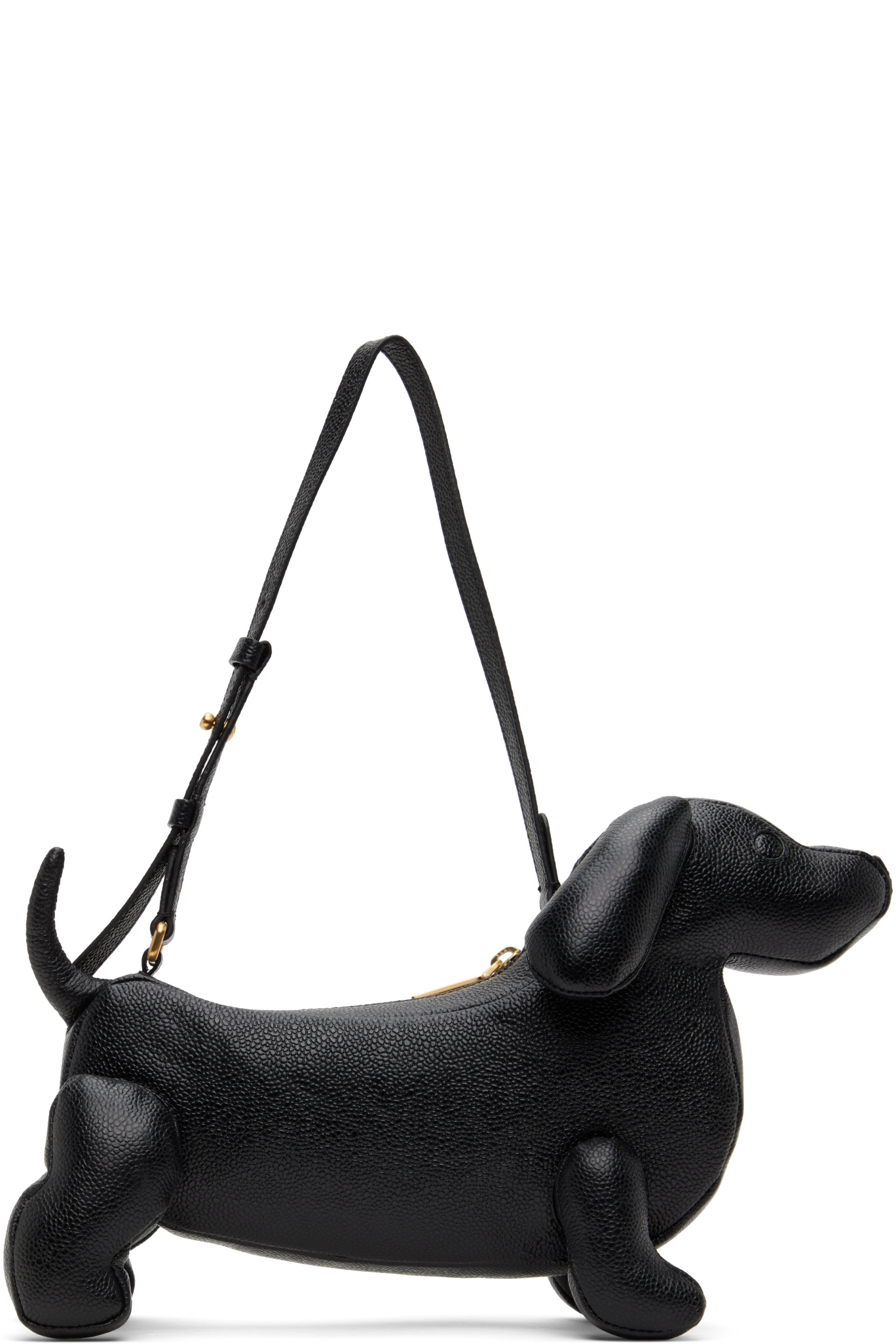 Thom Browne - Black Baby Hector Pebble Grain Leather Bag