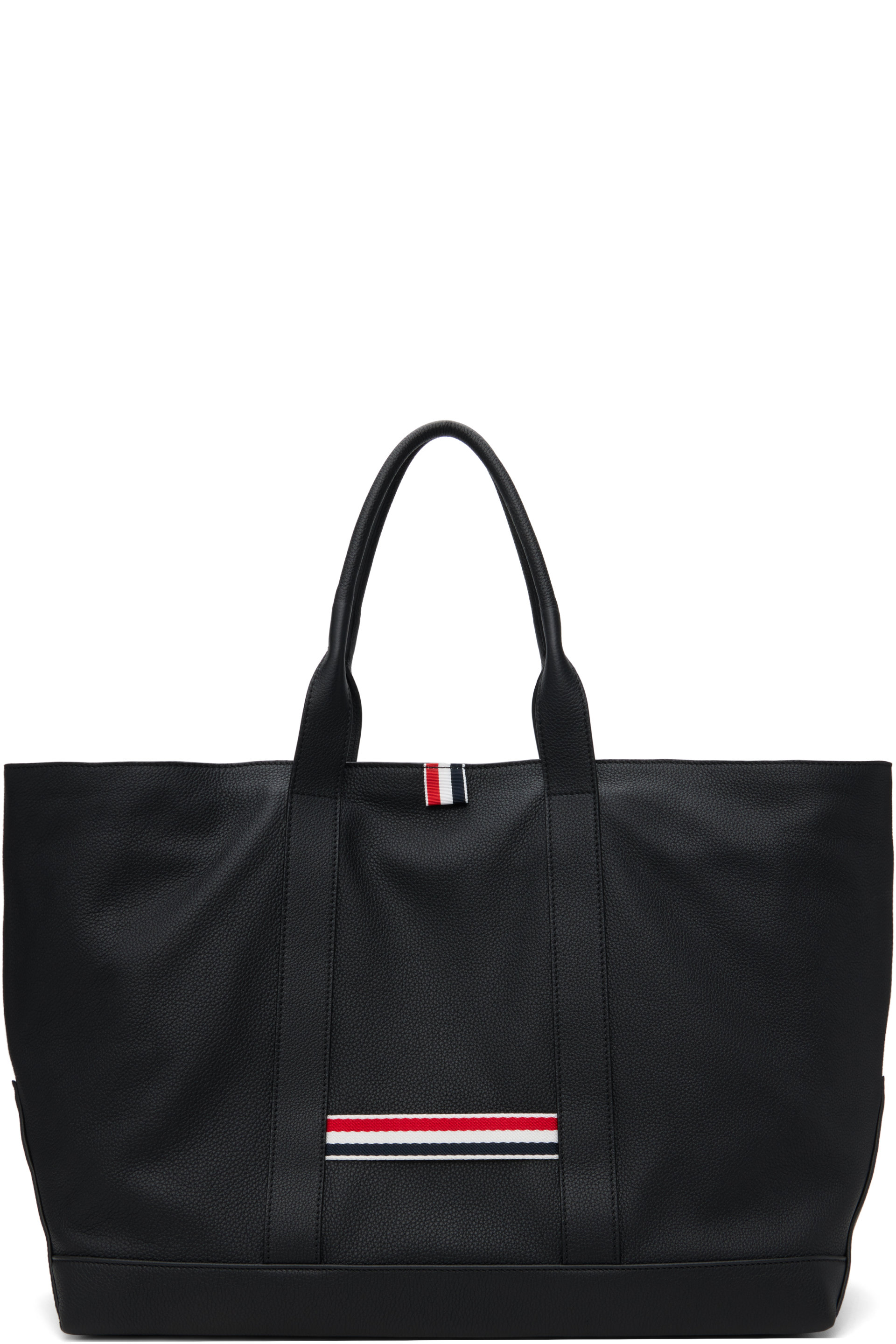 Thom Browne - Black Soft Pebble Grain Leather Medium Tool Tote