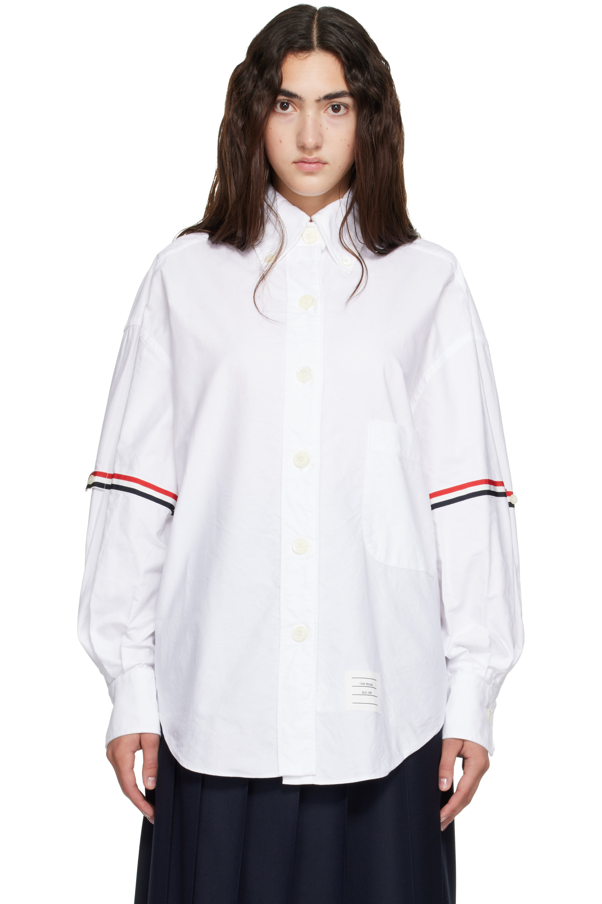 Thom Browne - White Oxford Supersized Armbands Shirt