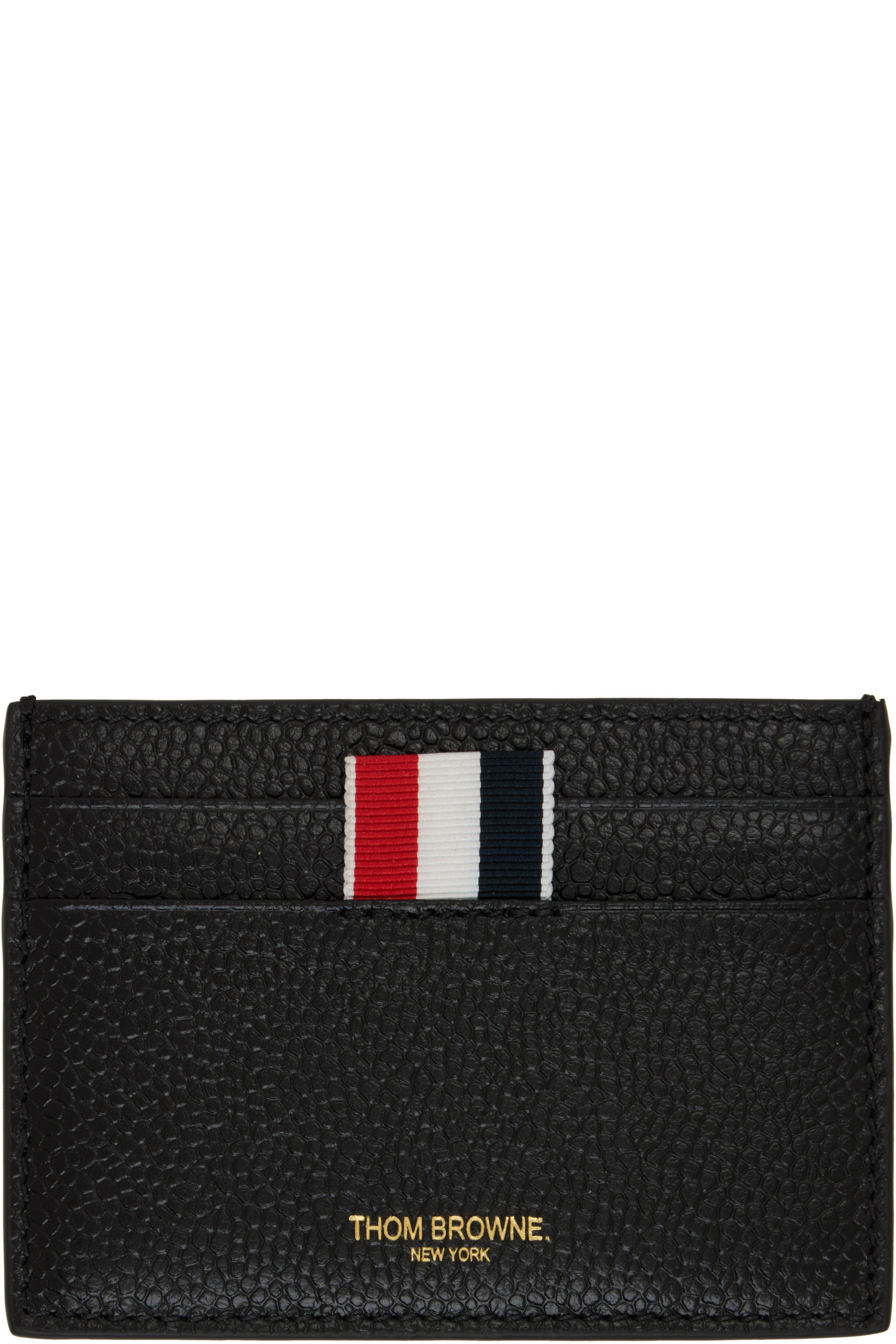 Thom Browne - ブラック ペブルグレイン シングル カードケース