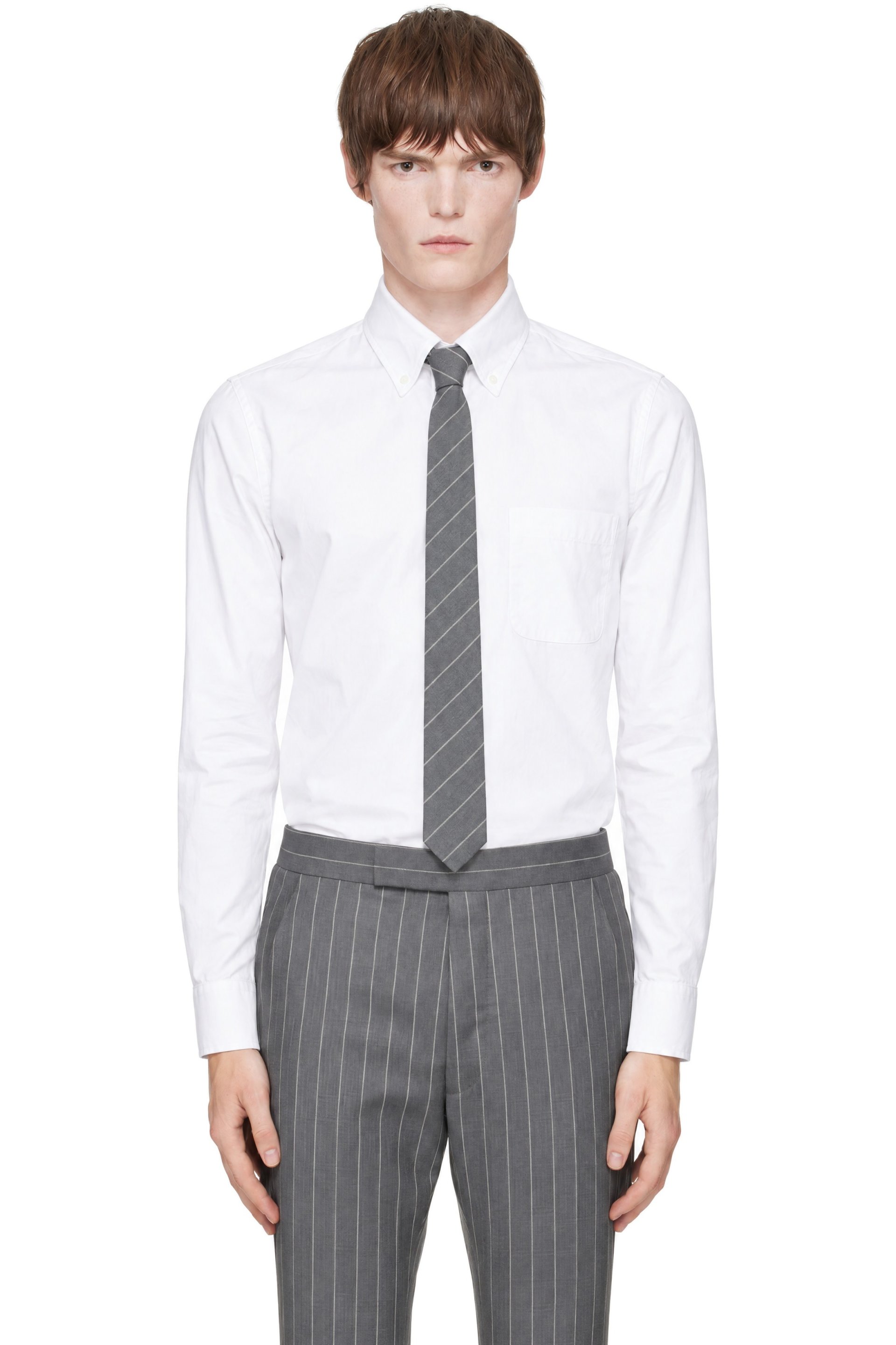 Thom Browne - White Oxford Grosgrain Placket Shirt