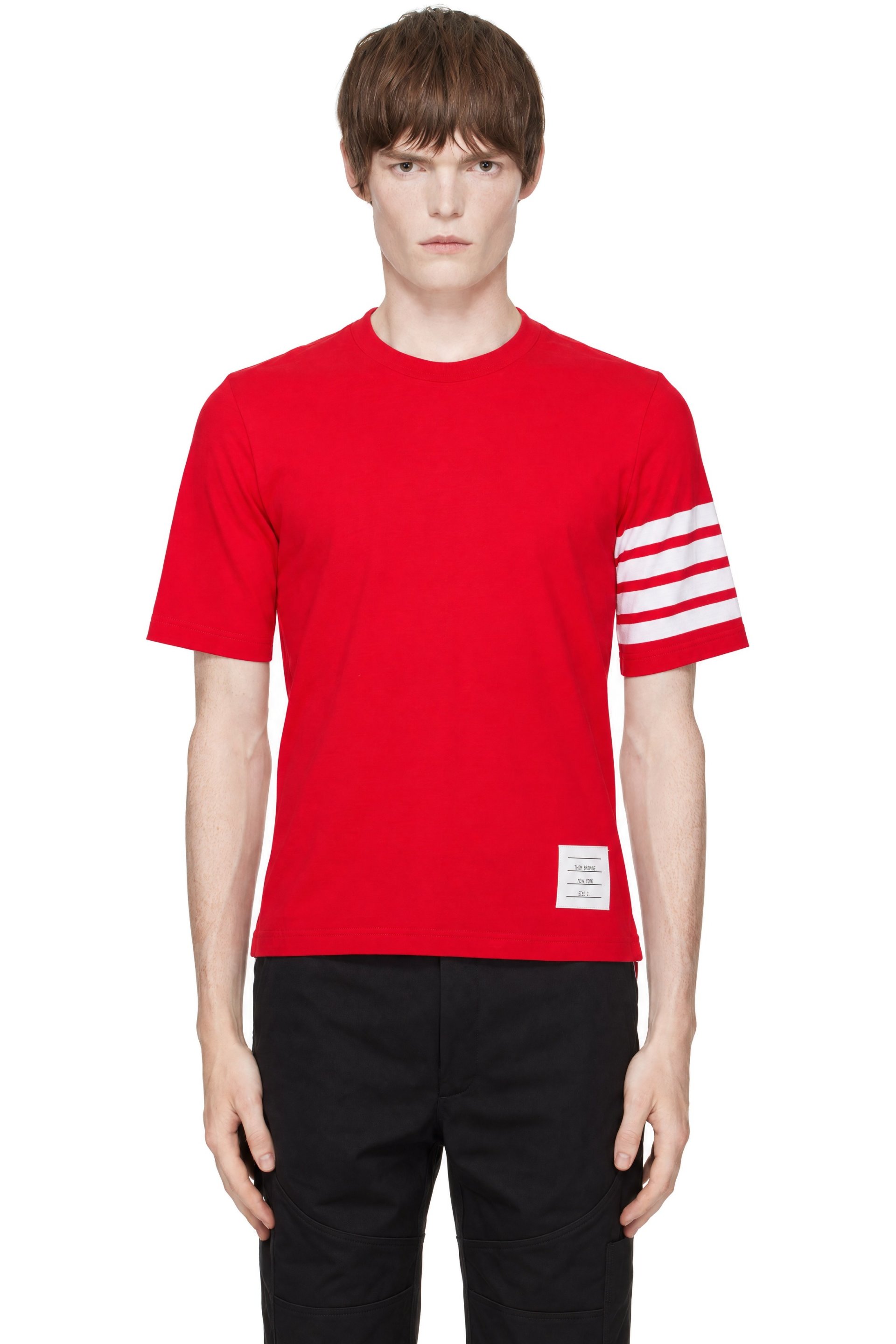 Thom Browne - Red Jersey 4-Bar Short Sleeve T-shirt