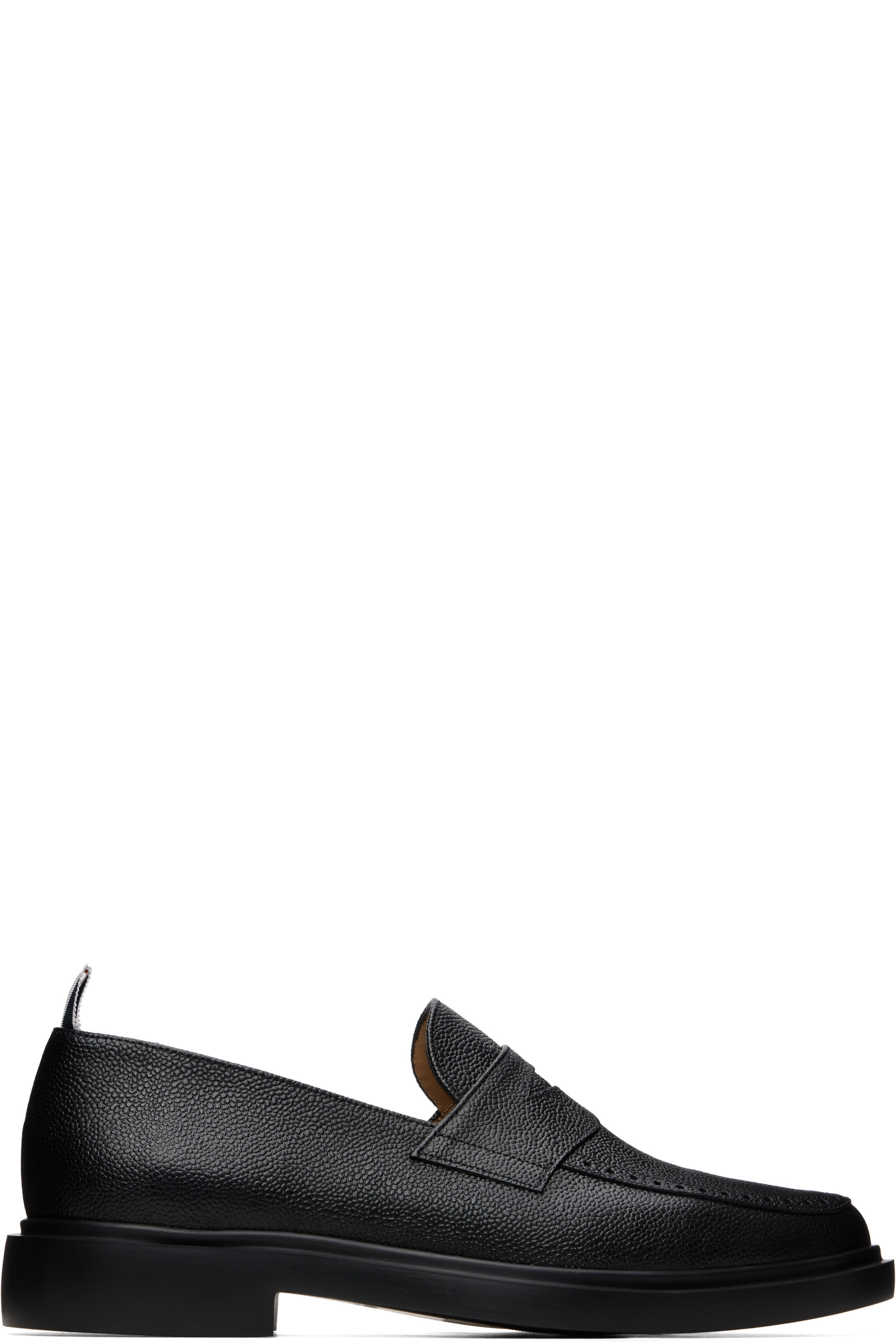 Thom Browne - Black Pebble Grain Leather Penny Loafers