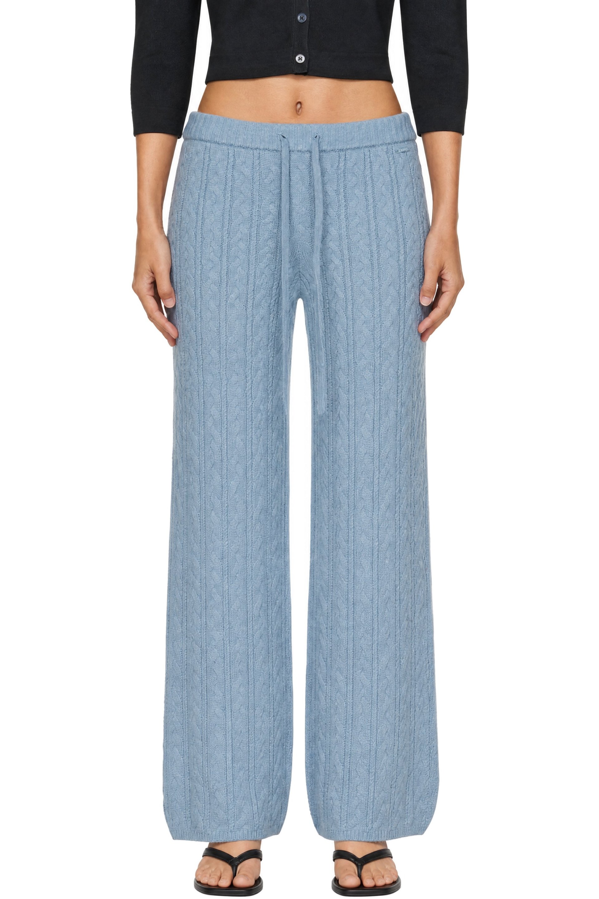 SKIMS - Blue Sweater Knit Cable Straight Leg Lounge Pants