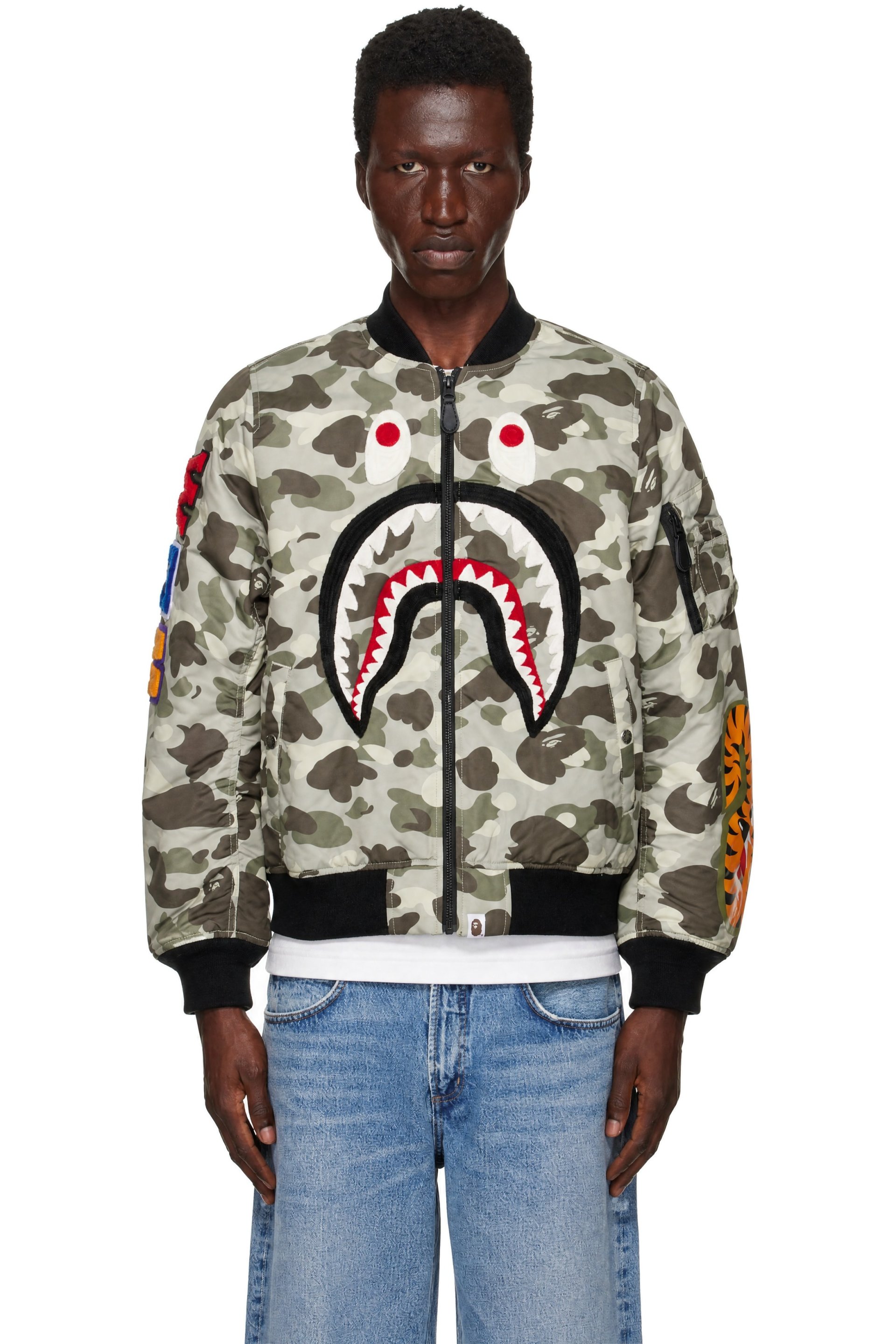 BAPE - Khaki Color Camo Shark MA-1 #2 Bomber Jacket