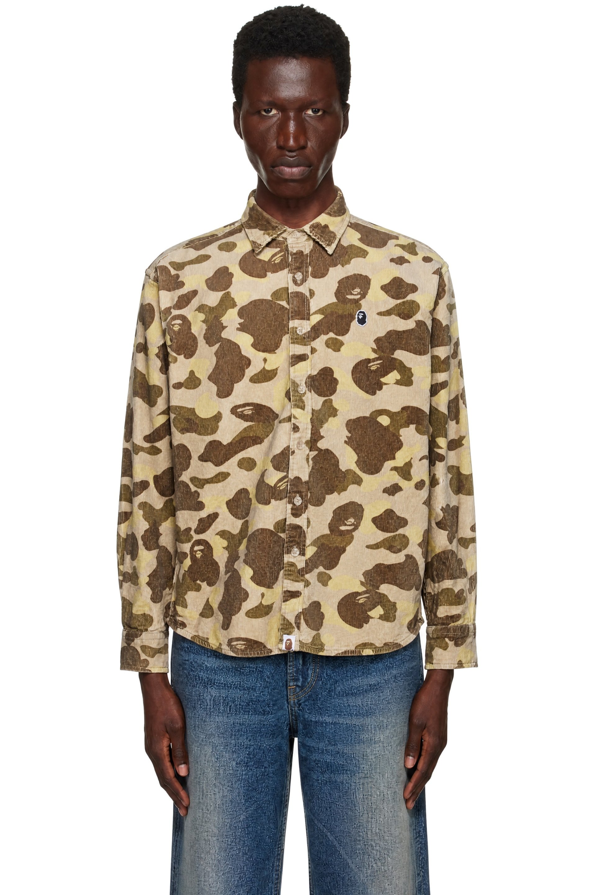 BAPE - Khaki 1st Camo One Point Relaxed Fit Shirt