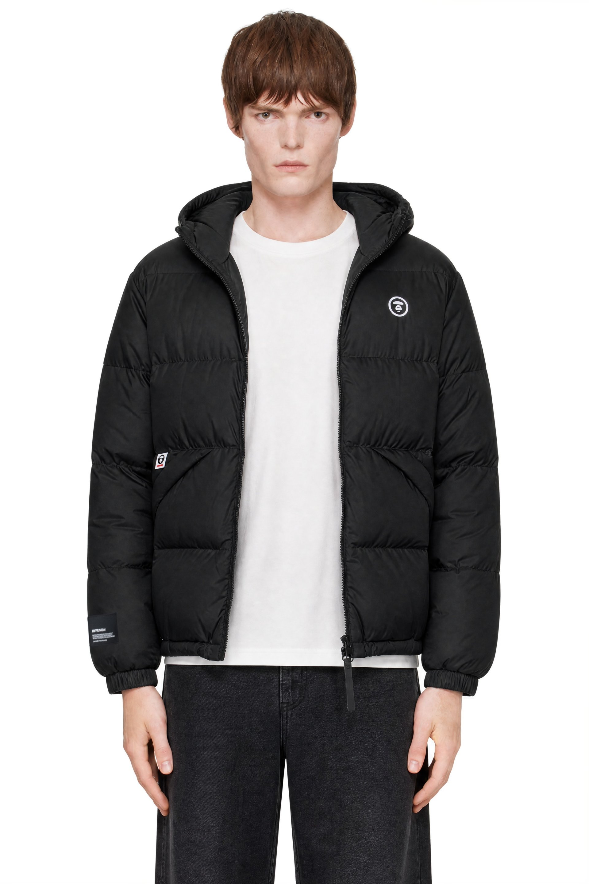 AAPE by A Bathing Ape - Blouson noir rembourré en duvet à logo AAPENOW
