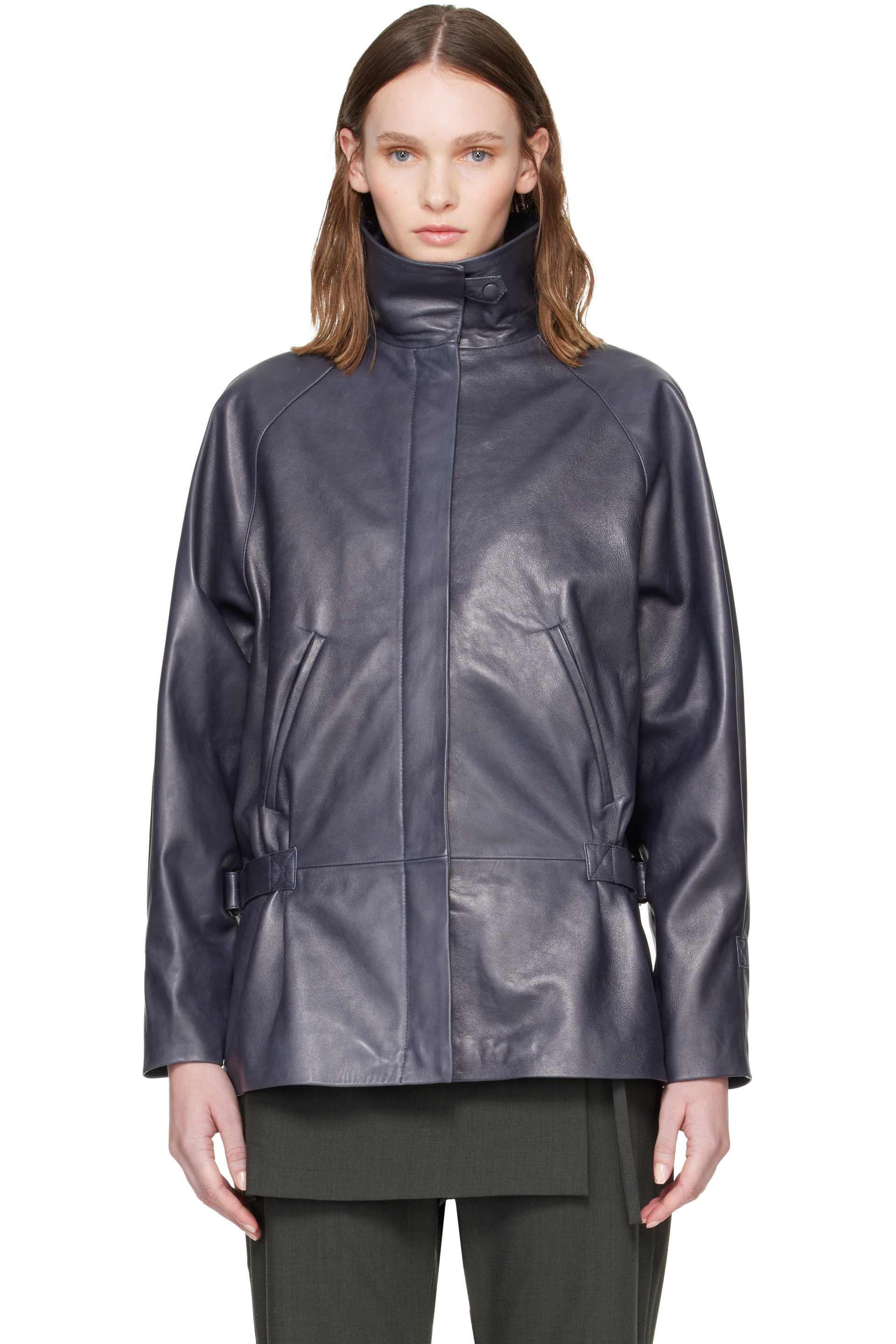 Paloma Wool - Navy Llança Leather Jacket