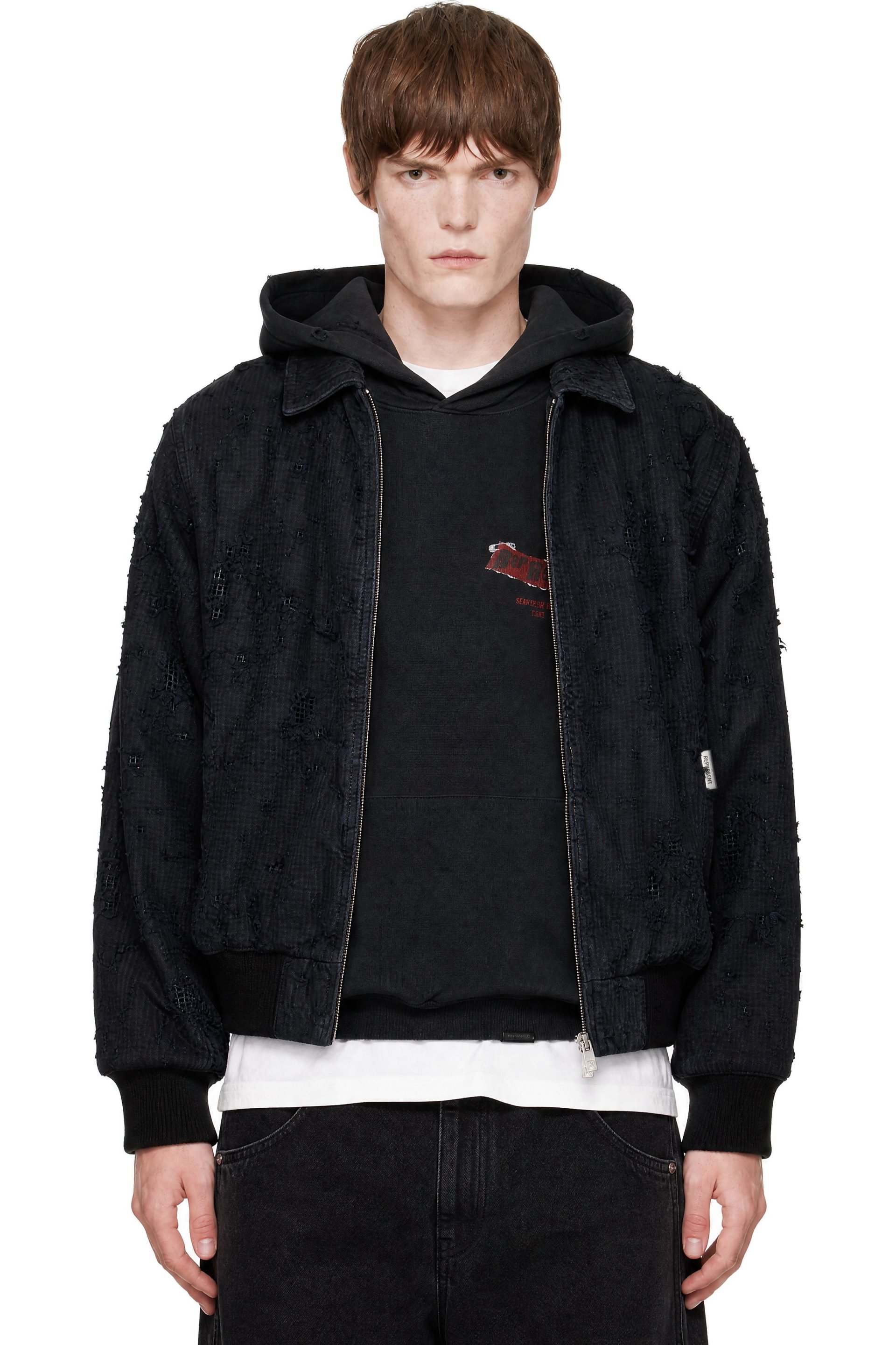 Represent - Black 'Anarchy' Denim Jacket