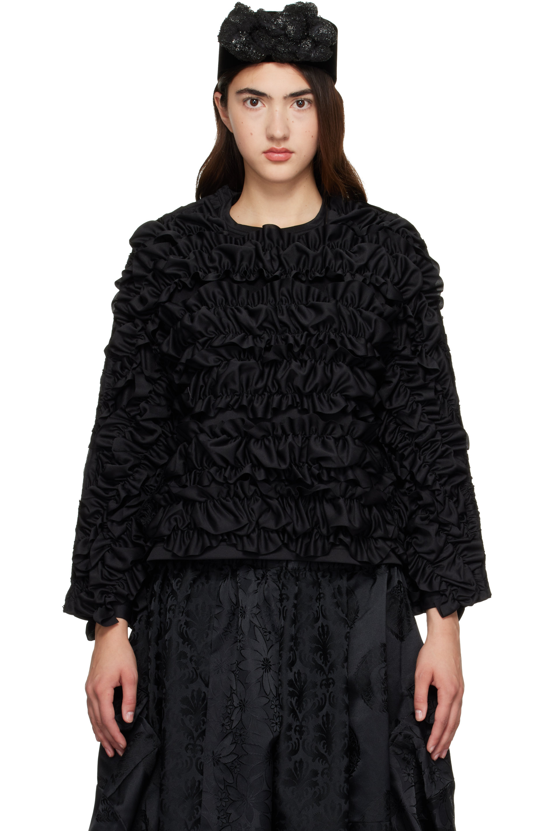 Comme des Garçons Comme des Garçons - Black Ruffled Jersey Top