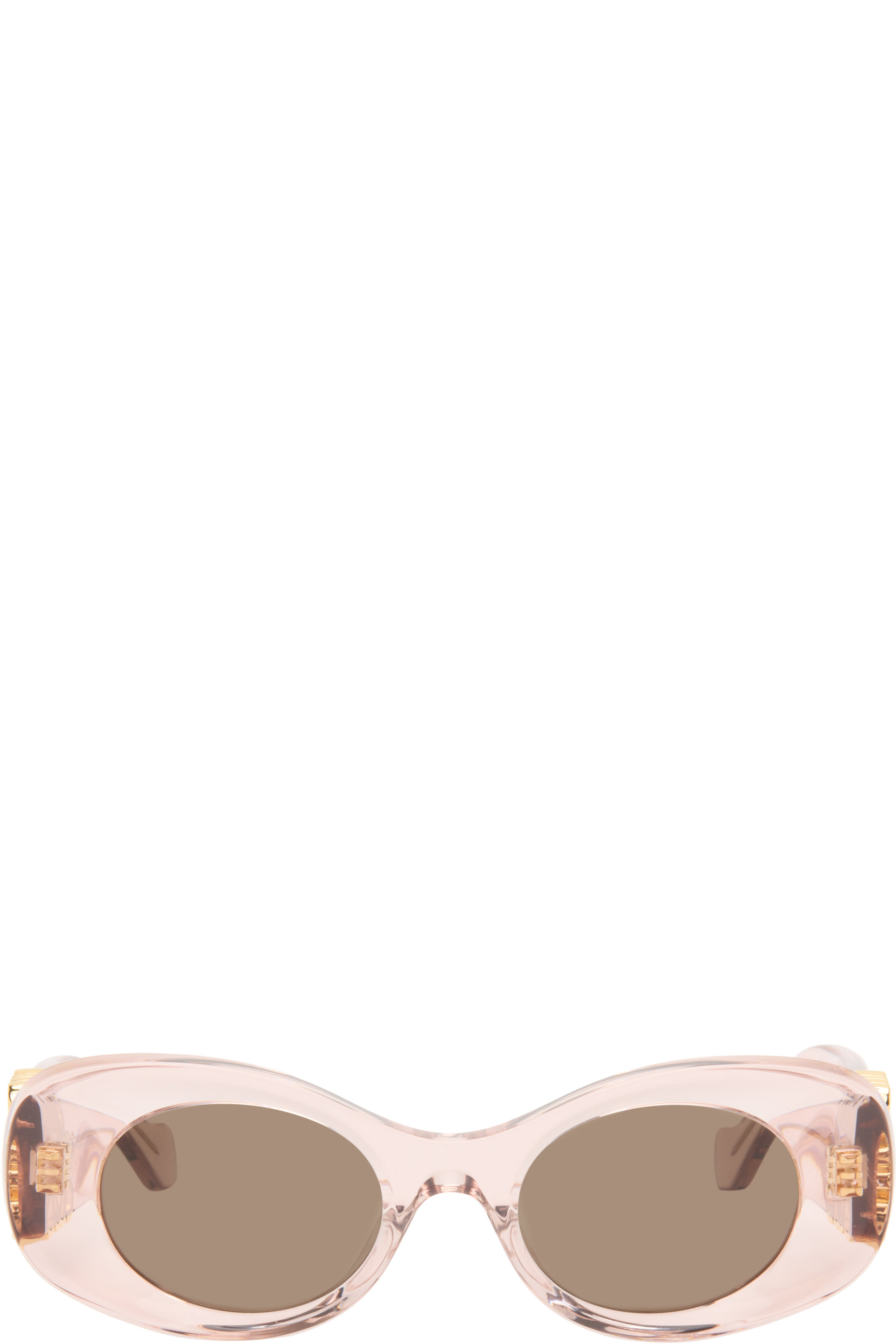 LOEWE - Pink Beveled Oval Maxi Anagram Sunglasses