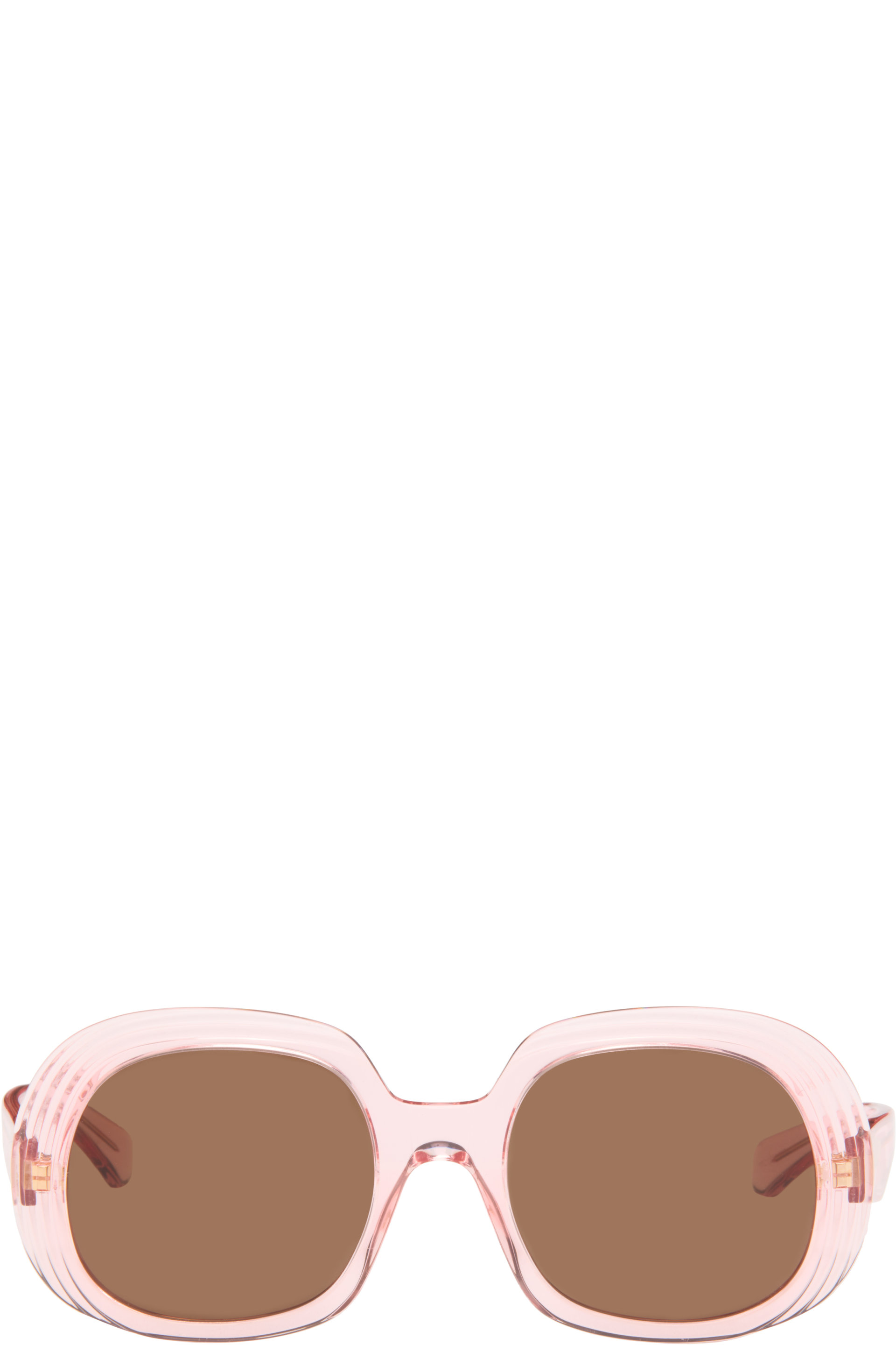 LOEWE - Pink Mini Anagram Steps Square Sunglasses