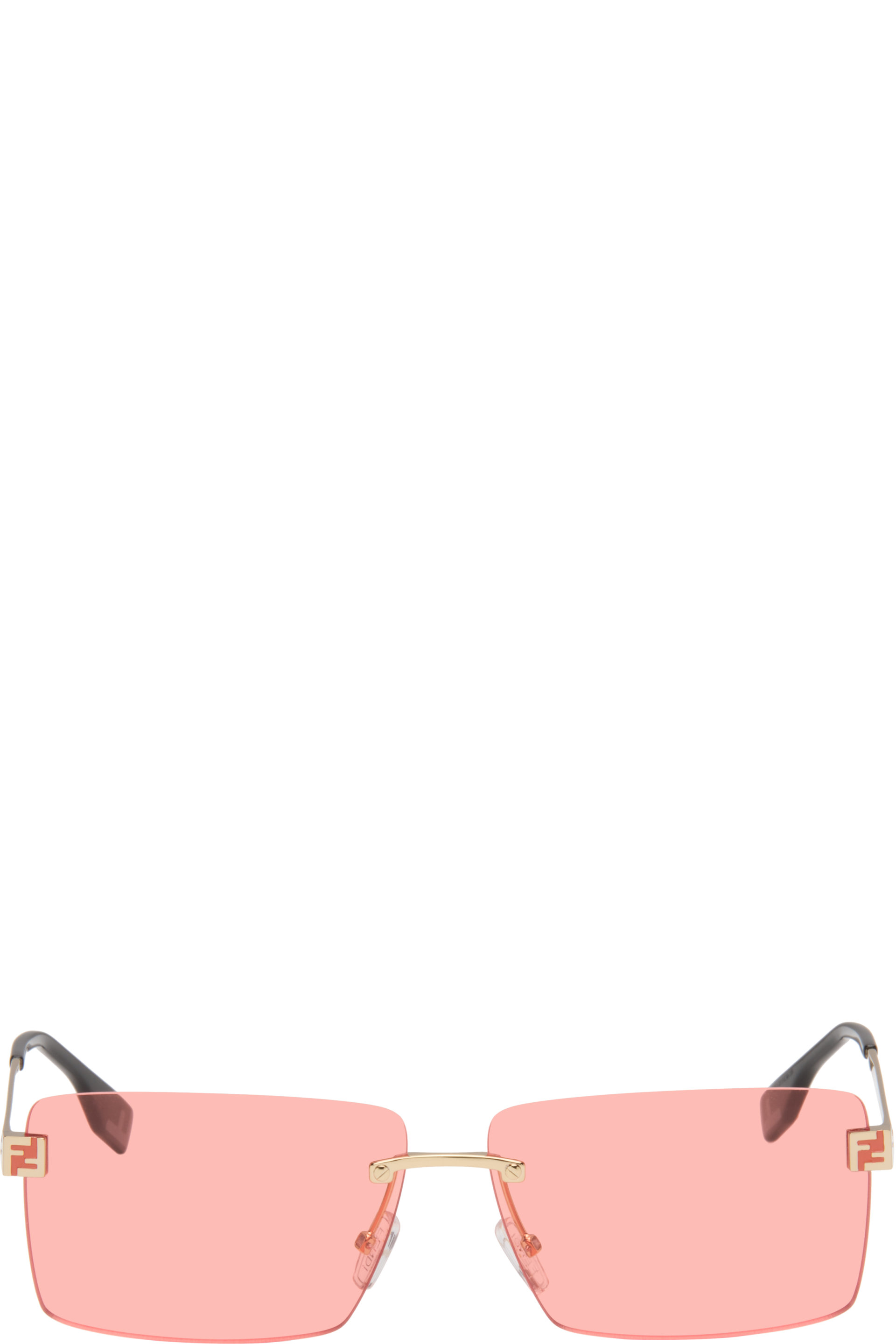 Fendi - Lunettes de soleil Sky dorées à logos
