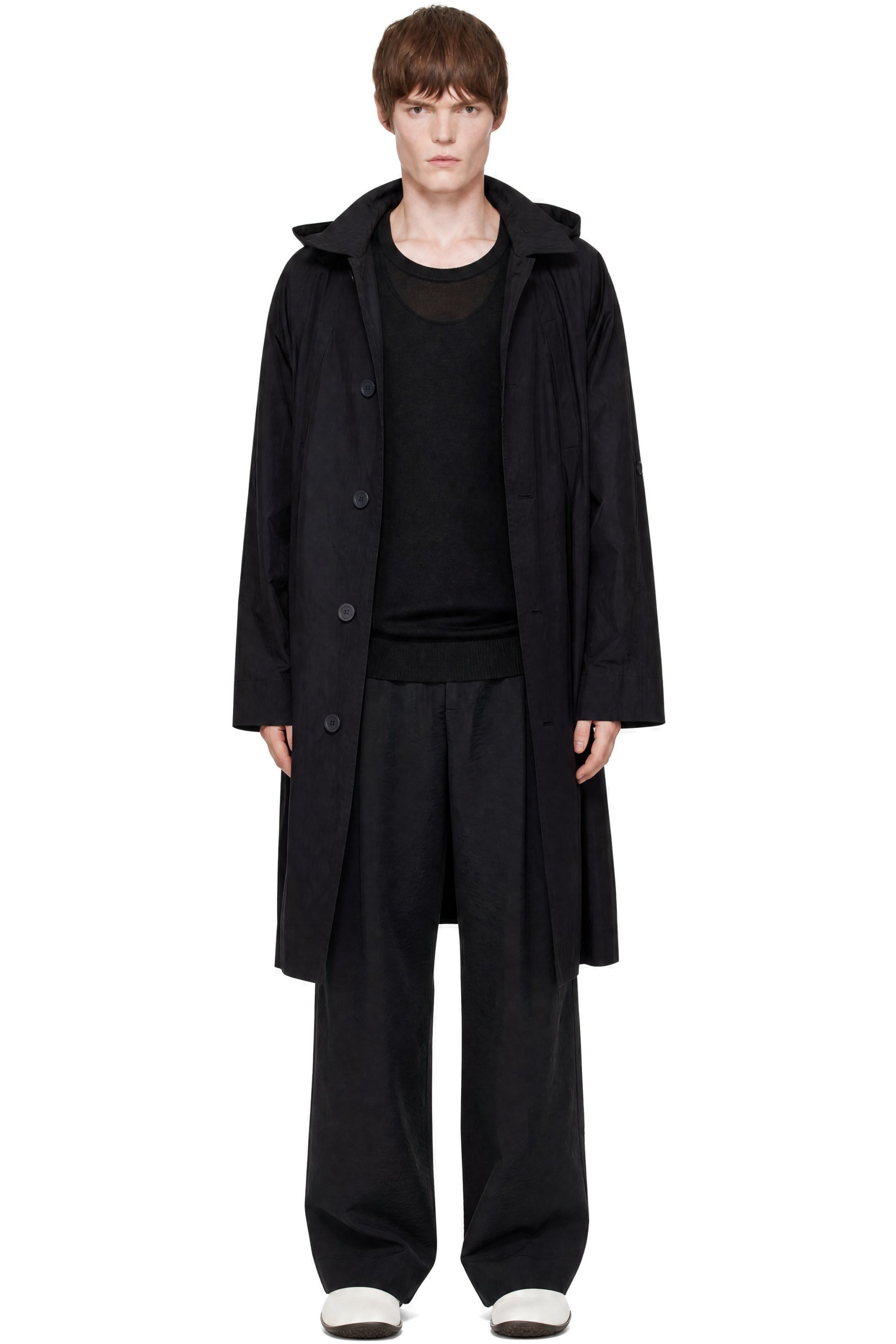 HOMME PLISSÉ ISSEY MIYAKE - Black October Split Coat