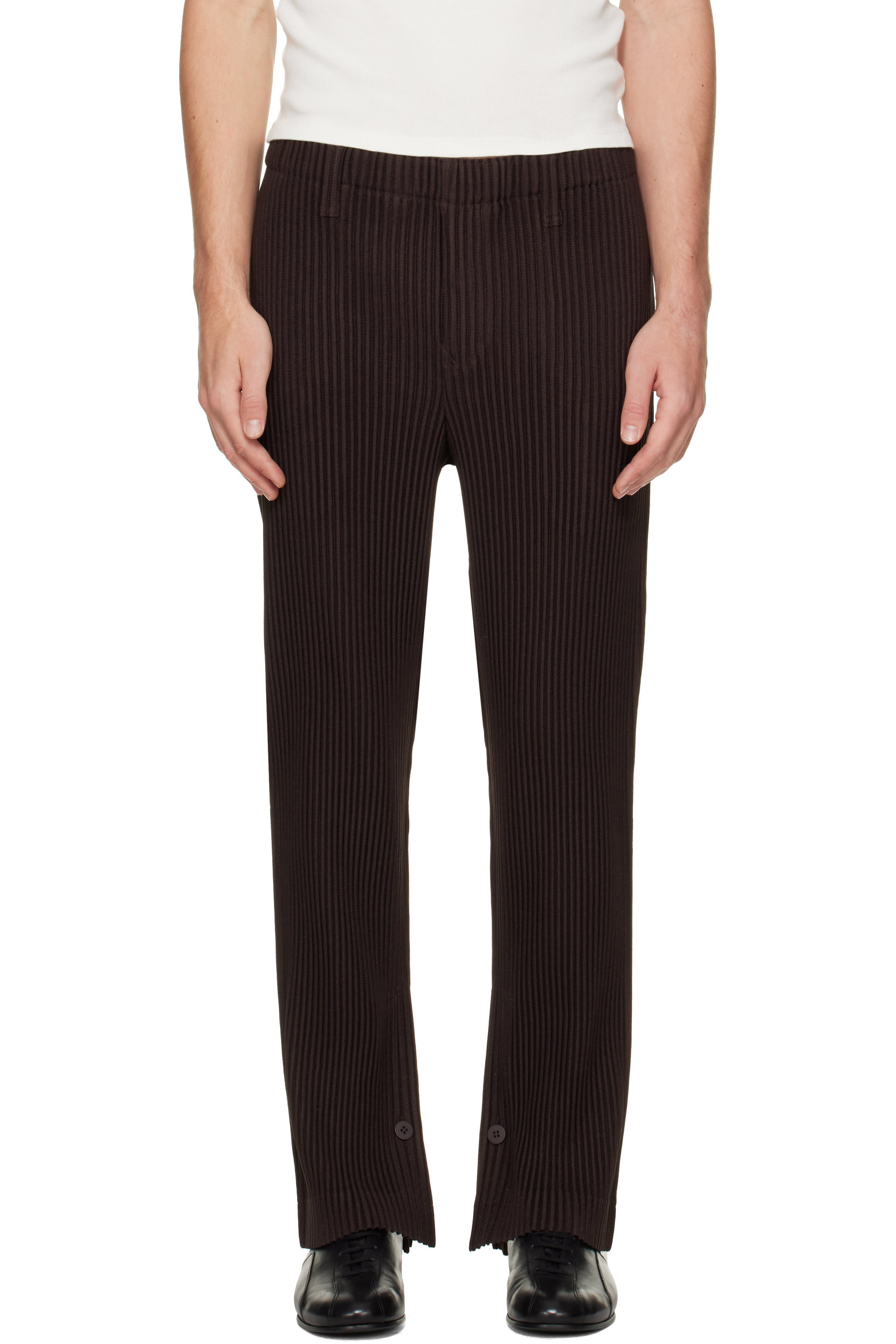 Homme Plissé Issey Miyake - Pantalon plissé Kersey brun