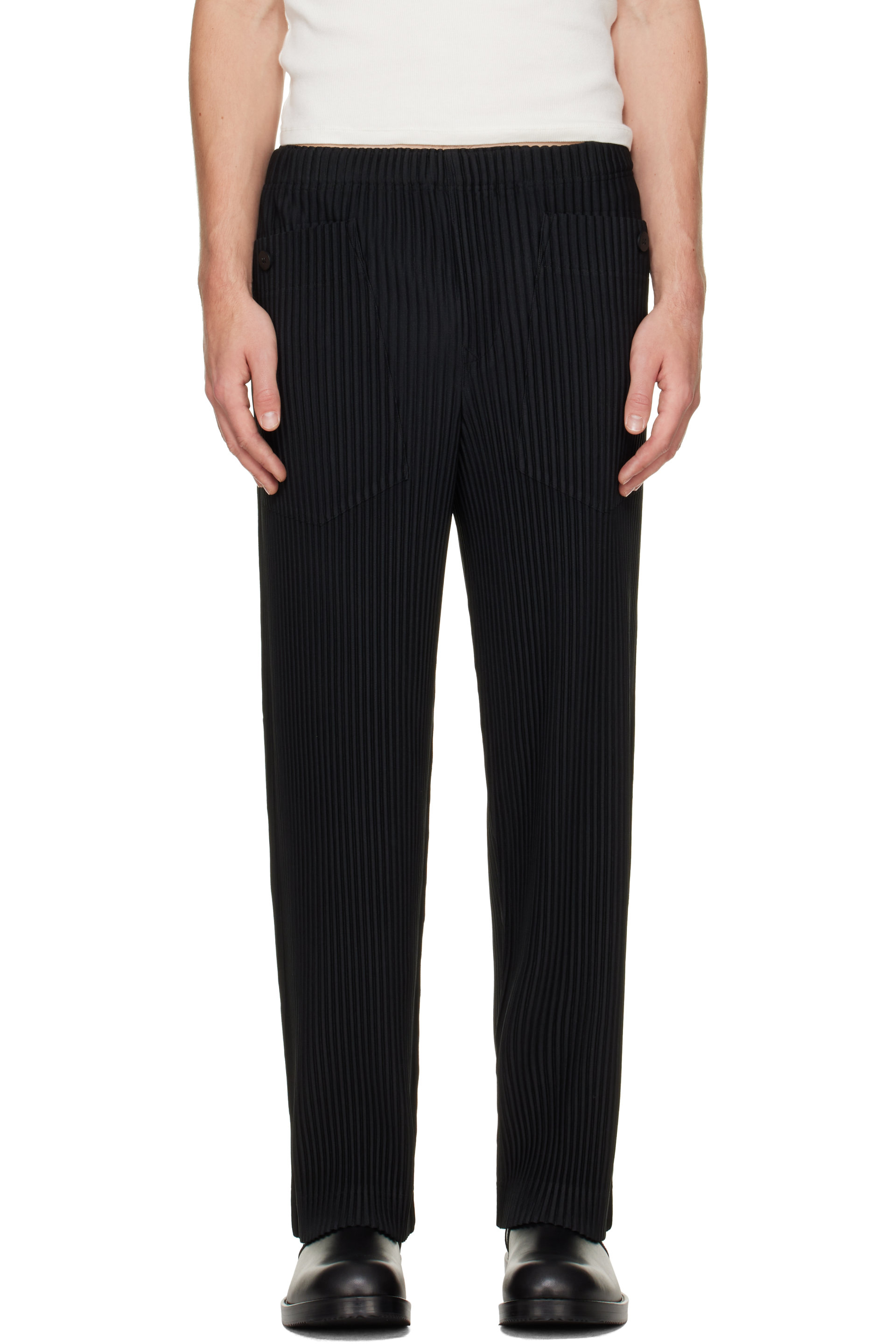 Homme Plissé Issey Miyake - Pantalon Monthly Colors October noir