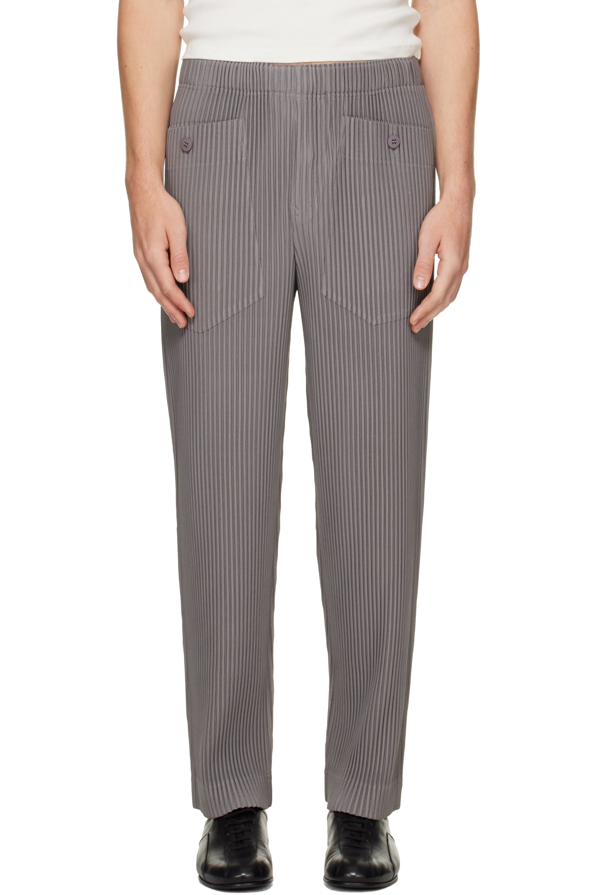 Homme Plissé Issey Miyake - Pantalon Monthly Colors October gris
