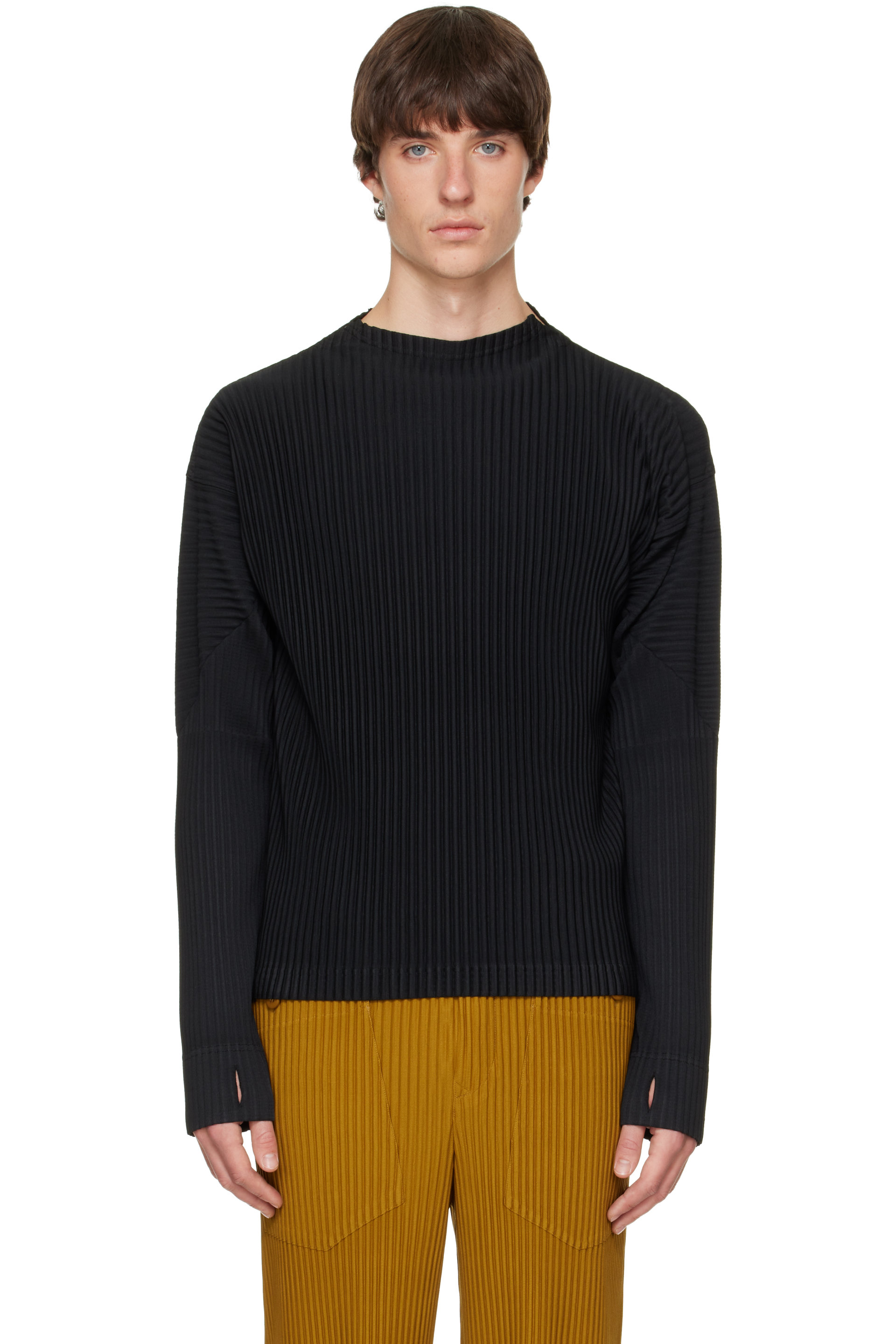 Homme Plissé Issey Miyake - Manteau Monthly Colors October noir