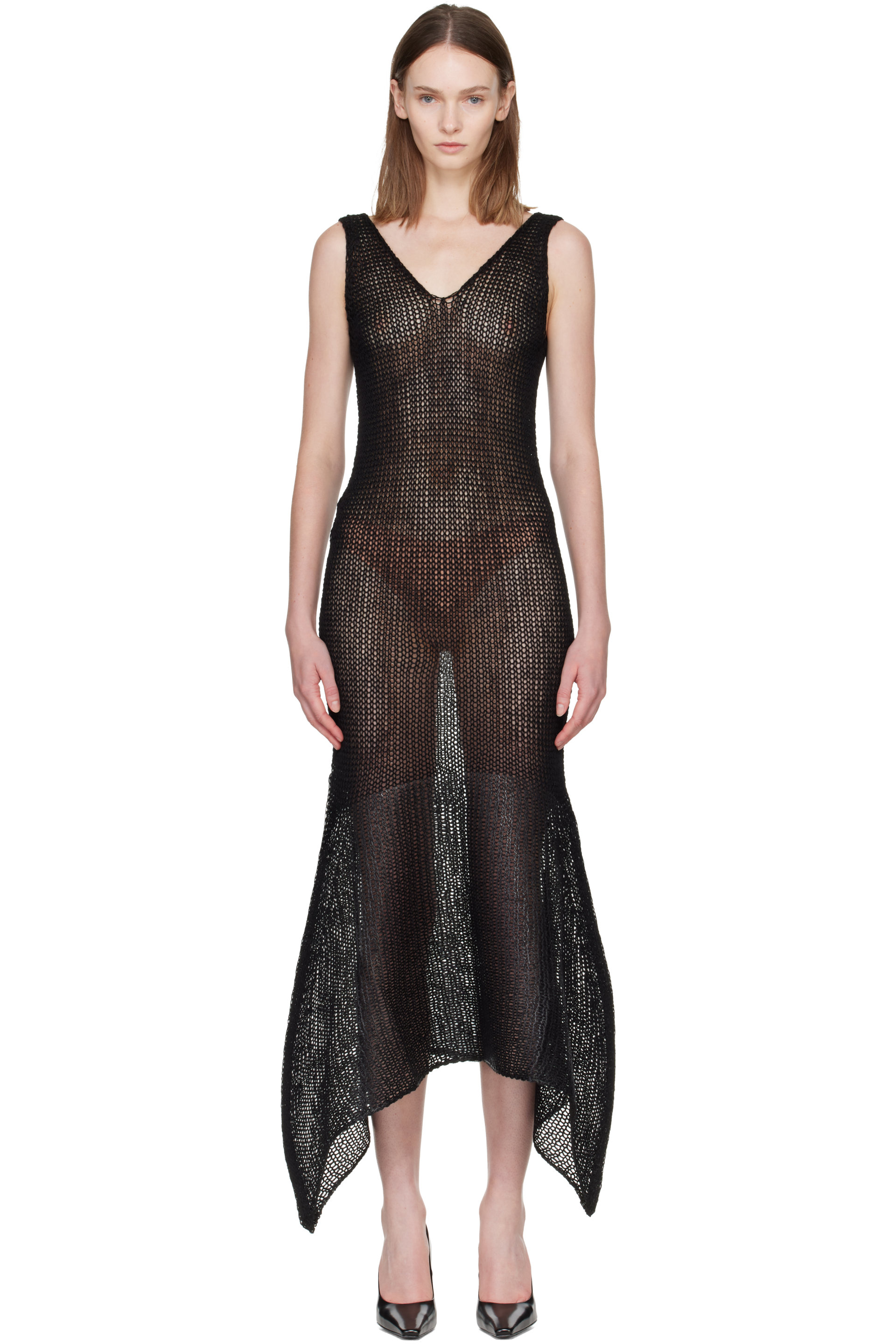 ISSEY MIYAKE - Black Panini Pulled Maxi Dress