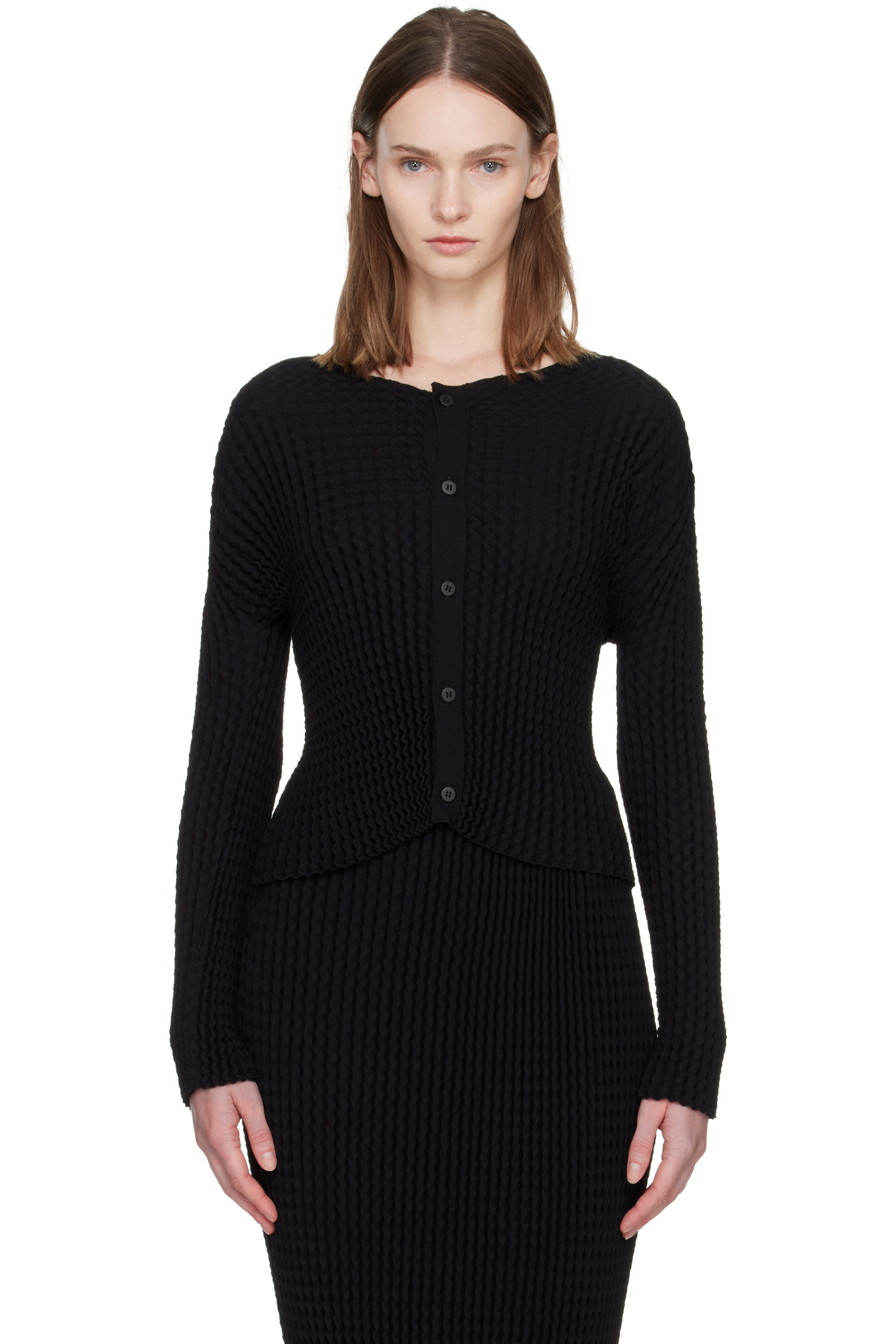 ISSEY MIYAKE - Black Spongy Cardigan