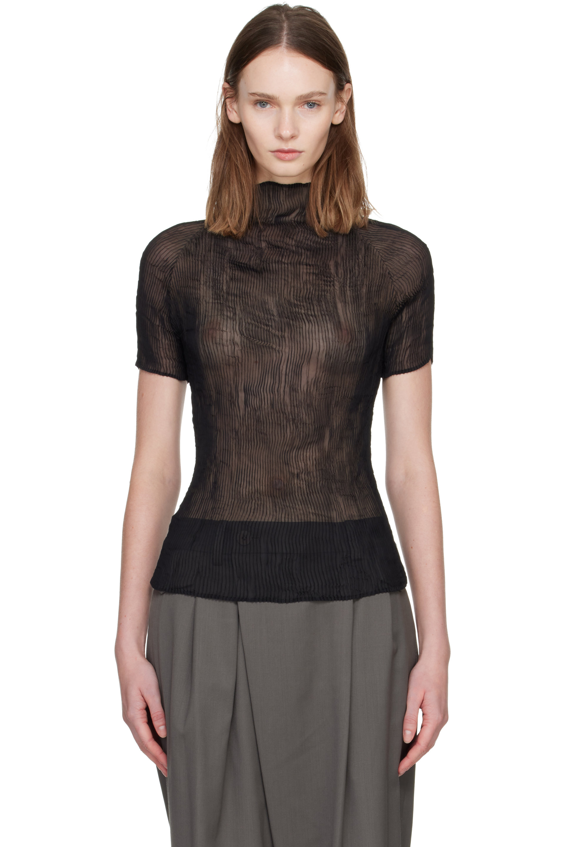 ISSEY MIYAKE - 黑色 Chiffon Twist 上装