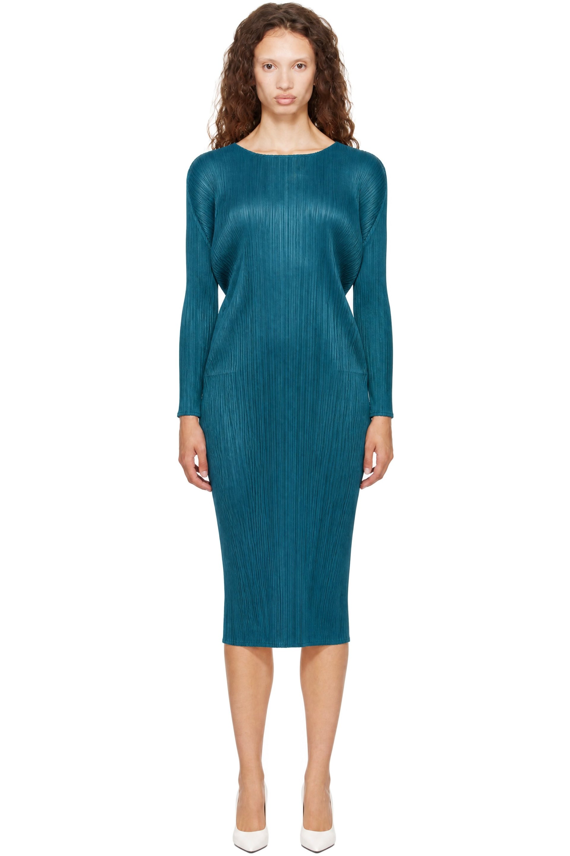 PLEATS PLEASE ISSEY MIYAKE - Robe midi Monthly Color October bleue