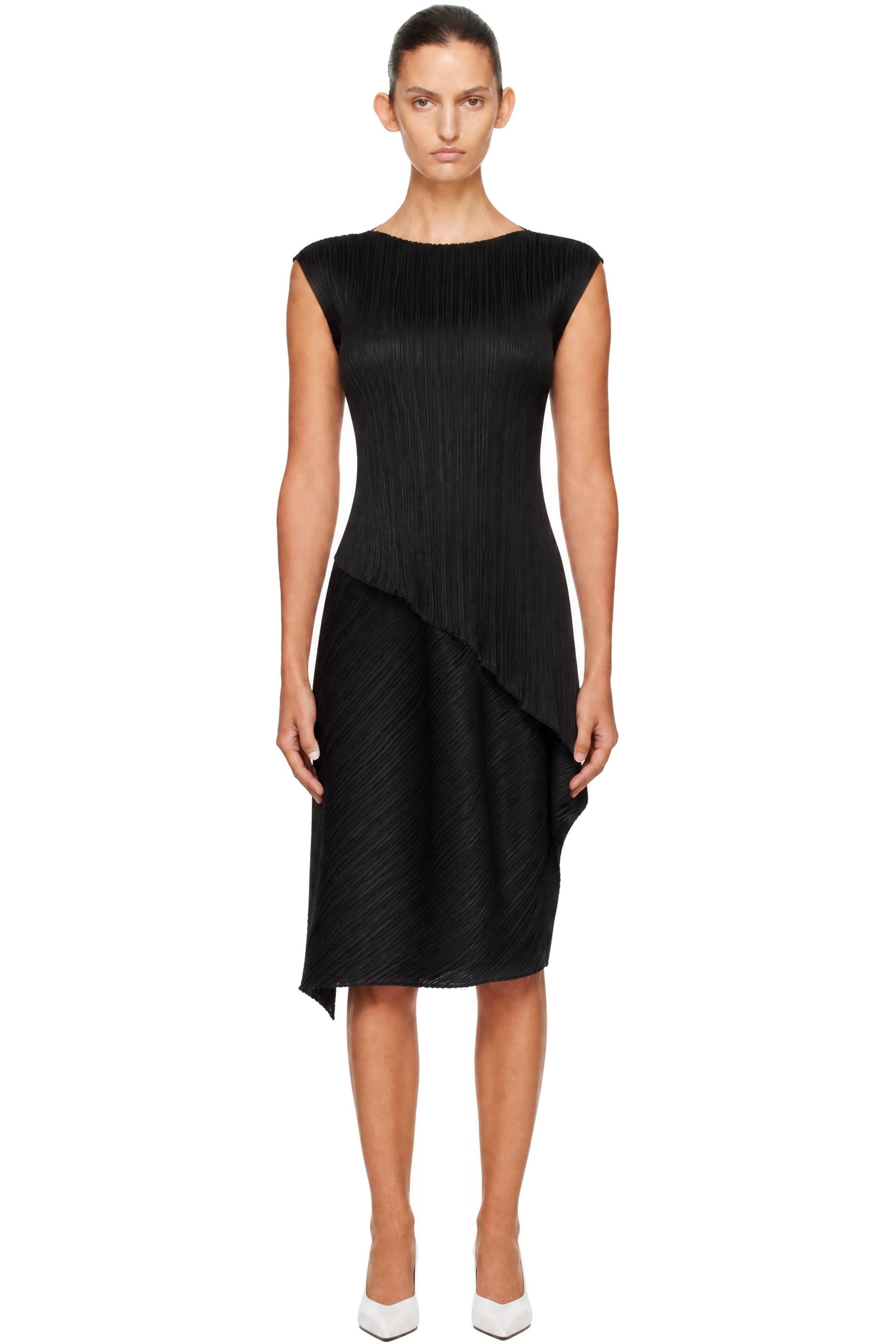 PLEATS PLEASE ISSEY MIYAKE - Black Leap Midi Dress