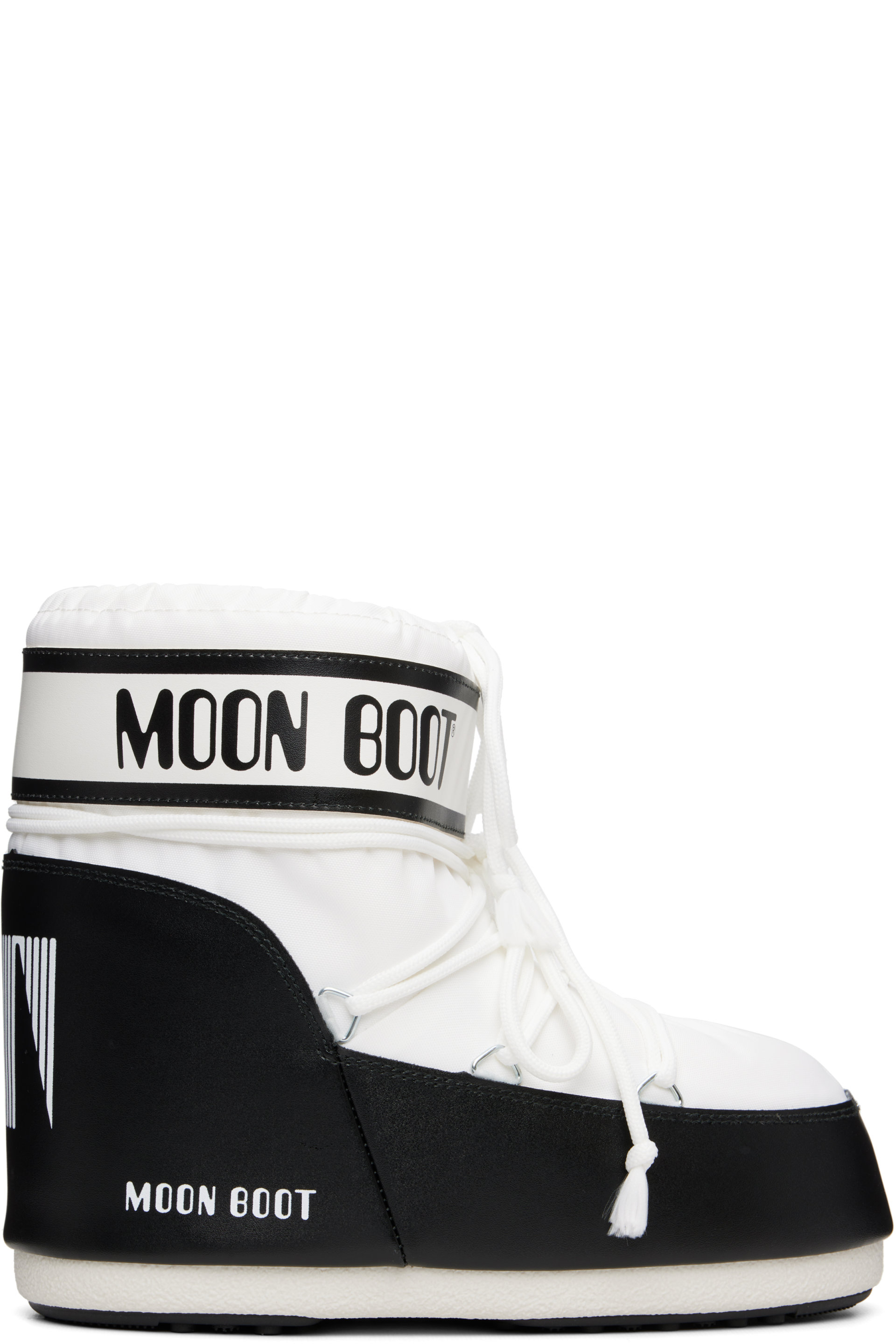Moon Boot - White & Black Icon Low Nylon Boots
