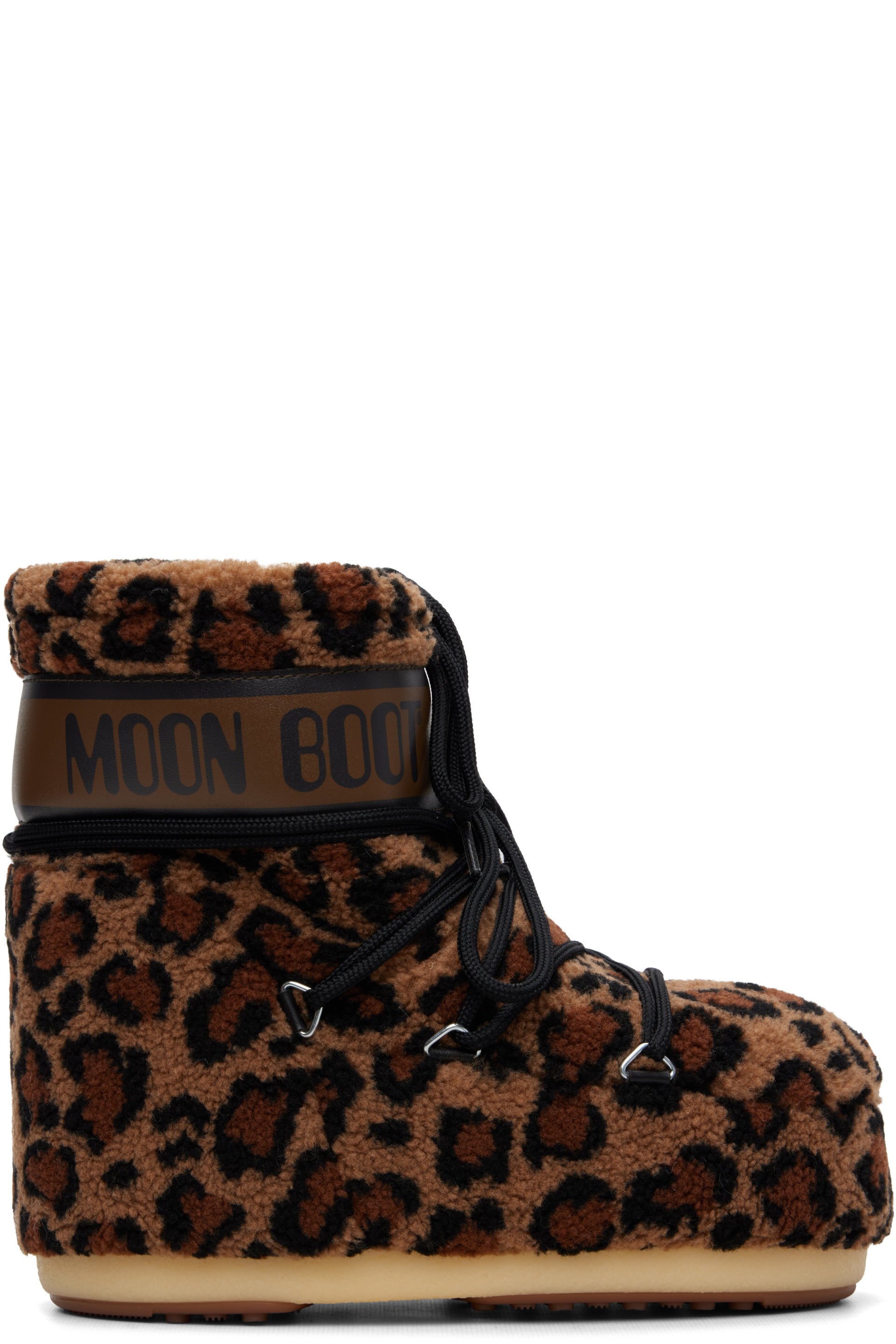Moon Boot - Brown Icon Low Leopard Print Fleece Boots