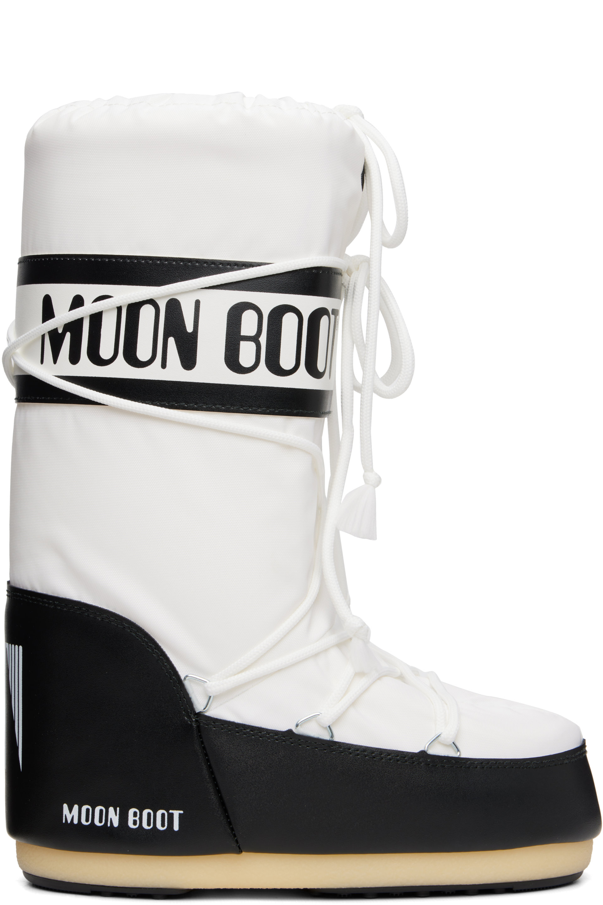Moon Boot - White & Black Icon Nylon Tall Boots
