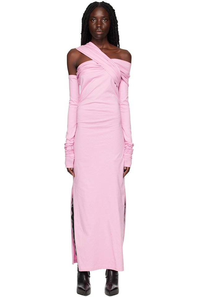 MSGM — Pink Twist Midi Dress