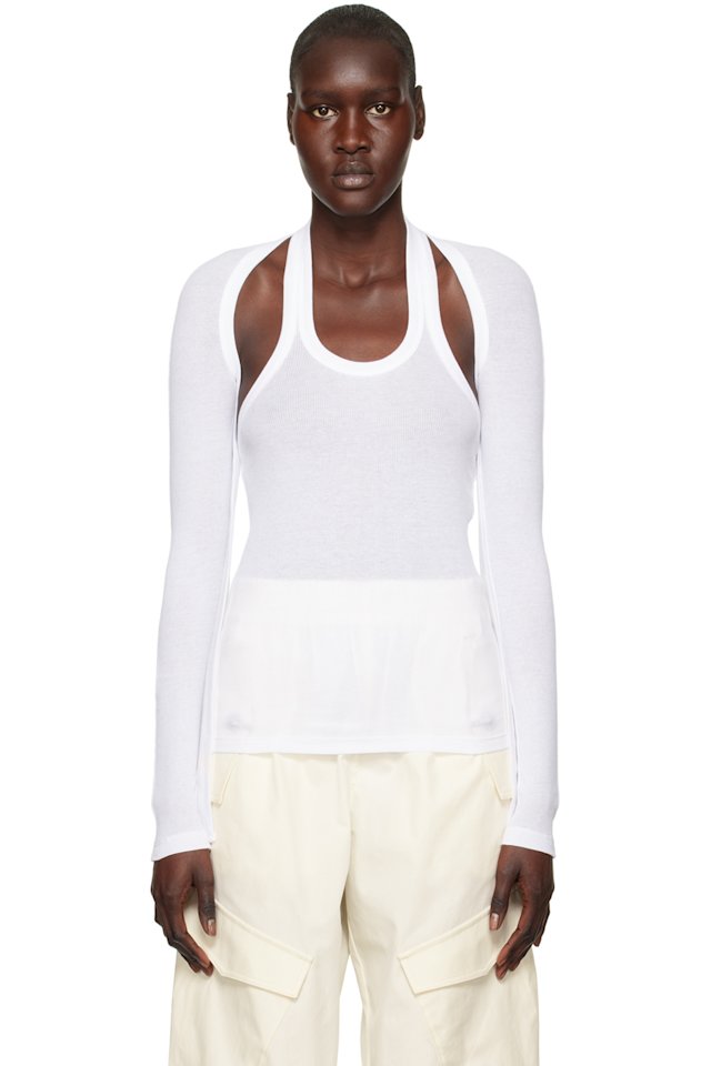 Dion Lee — White Modular Long Sleeve T-Shirt
