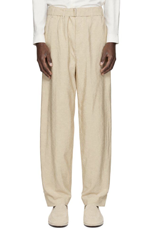 LEMAIRE — Beige Belted Loose Trousers