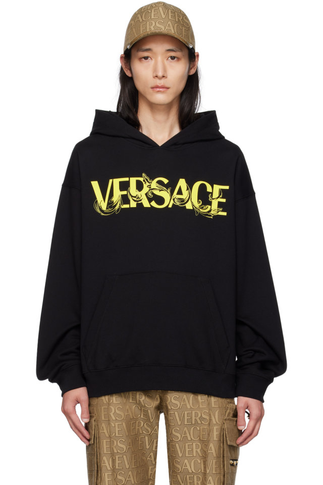 Versace — Black Printed Hoodie
