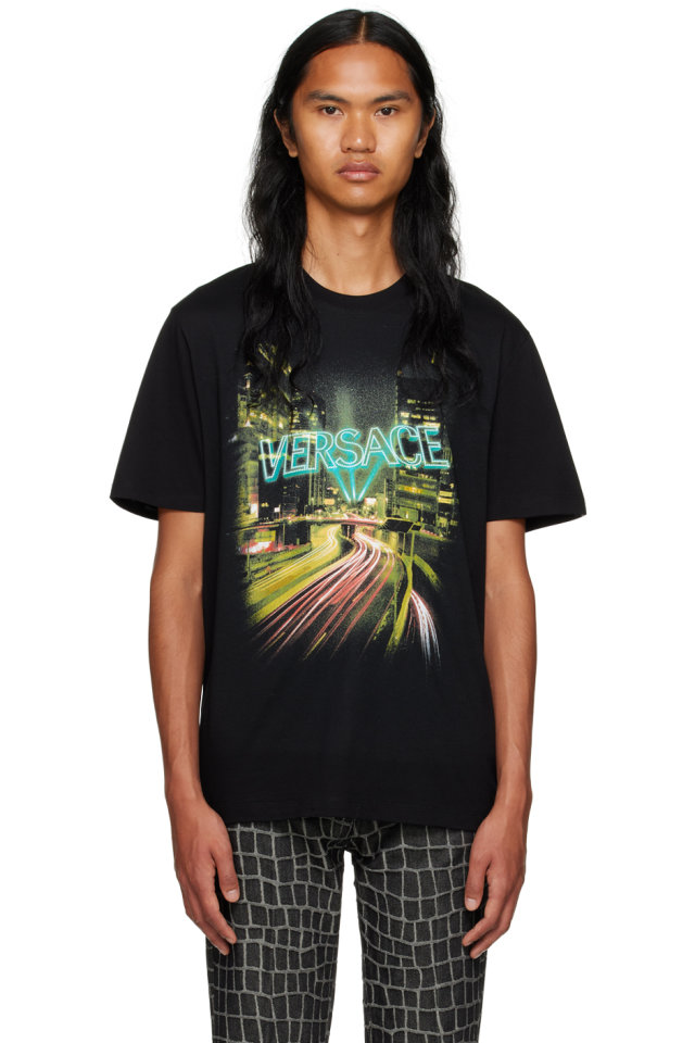 Versace — Black City Lights T-Shirt