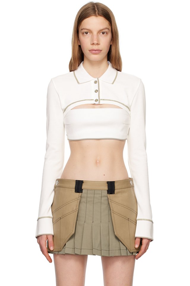 Dion Lee — Off-White Shrunken Snap Polo