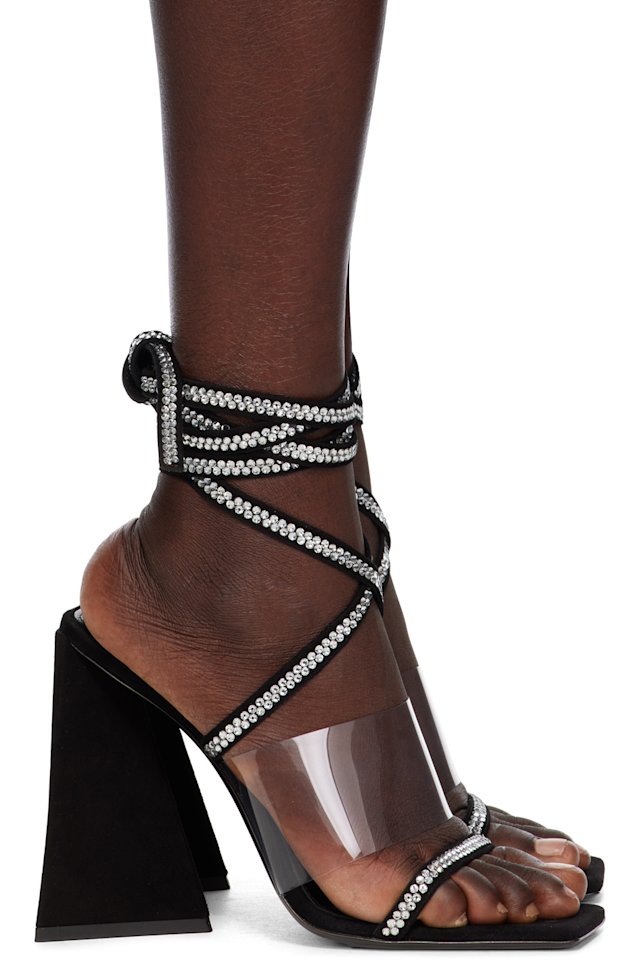 The Attico — Black Isa Heeled Sandals