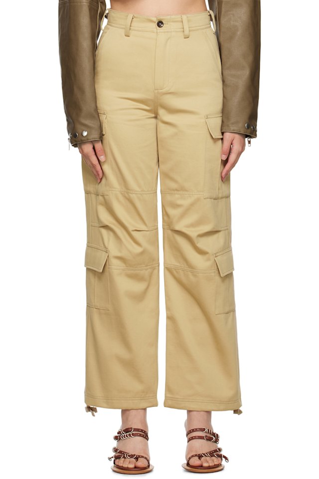 Kijun — Beige Flap Pocket Trousers