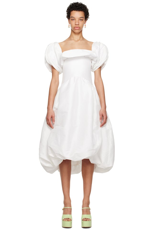Kika Vargas — SSENSE Exclusive White Reshma Midi Dress