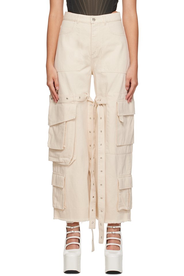 Marques Almeida — Beige Multipocket Jeans