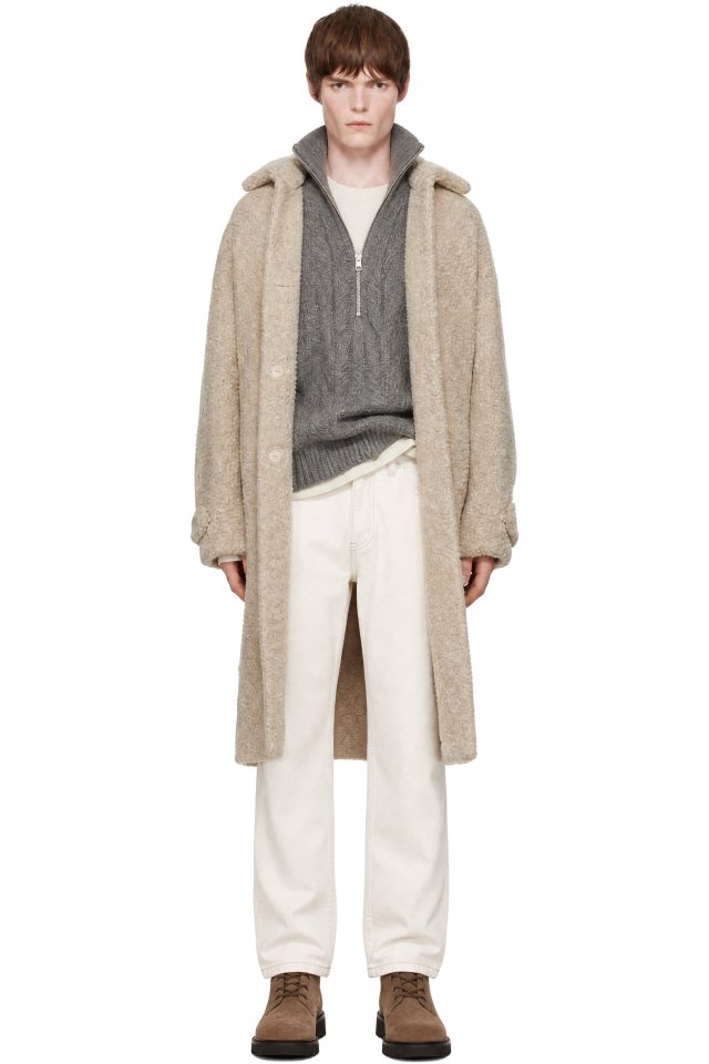 Cordera — Beige Alpaca Boucle Long Coat
