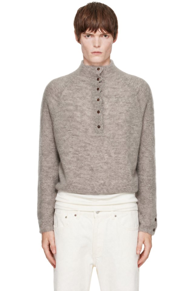 Cordera — Taupe Baby Alpaca Polo Sweater
