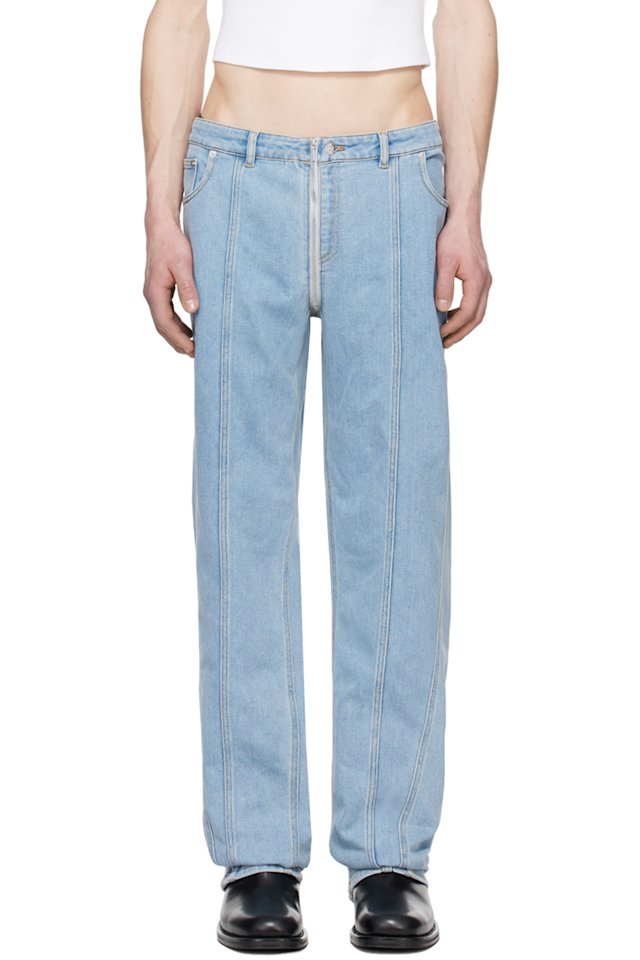 Mugler — Blue Zip Jeans