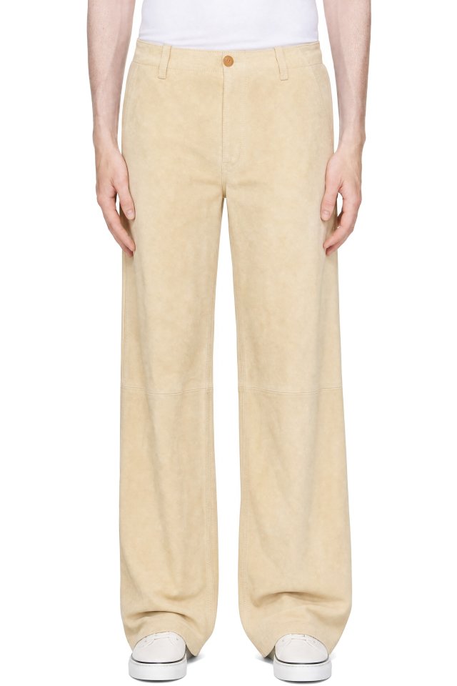 Marni — Yellow Pyramid Suede Pants