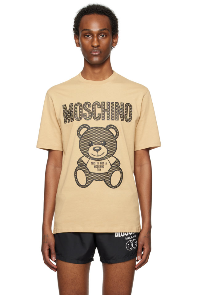 Moschino — Beige Teddy Mesh T-Shirt