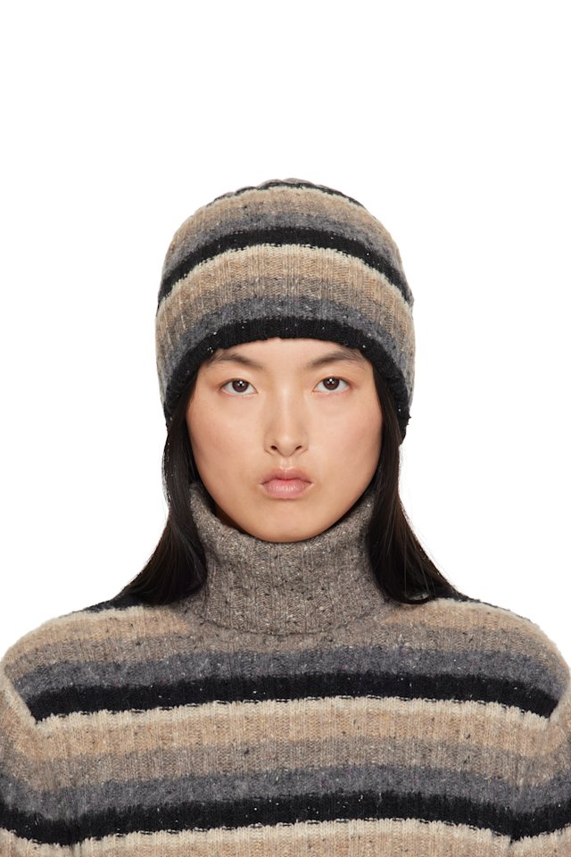 ERL — Brown & Black Striped Beanie