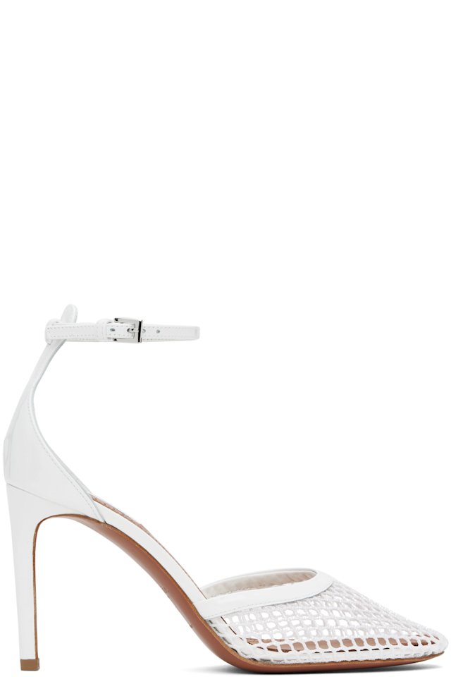 ALAÏA — White High Fishnet Heels