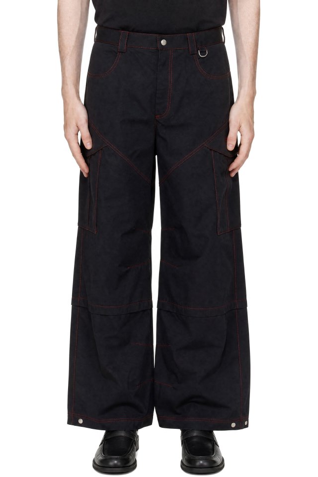 Off-White — Black Embroidered Twill Cargo Pants