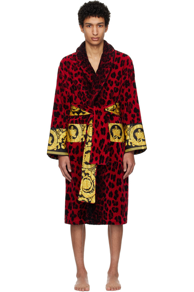 Versace Underwear — Red Wild Barocco Bathrobe