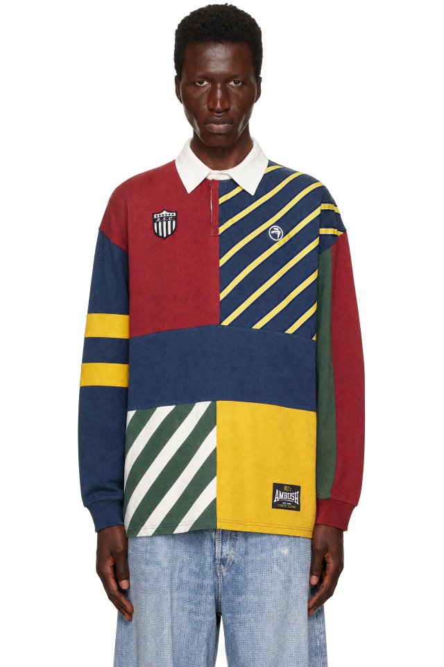 AMBUSH — Multicolor Patchwork Rugby Polo